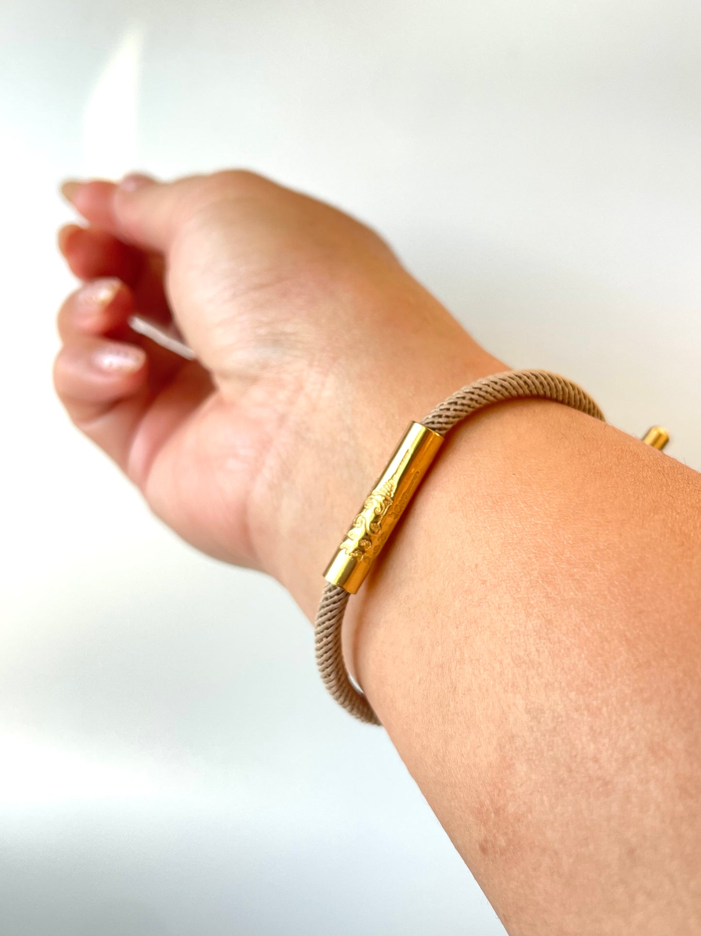 Luxe Sacred Yantra Bracelet - Angkor Sandstone Beige & Gold
