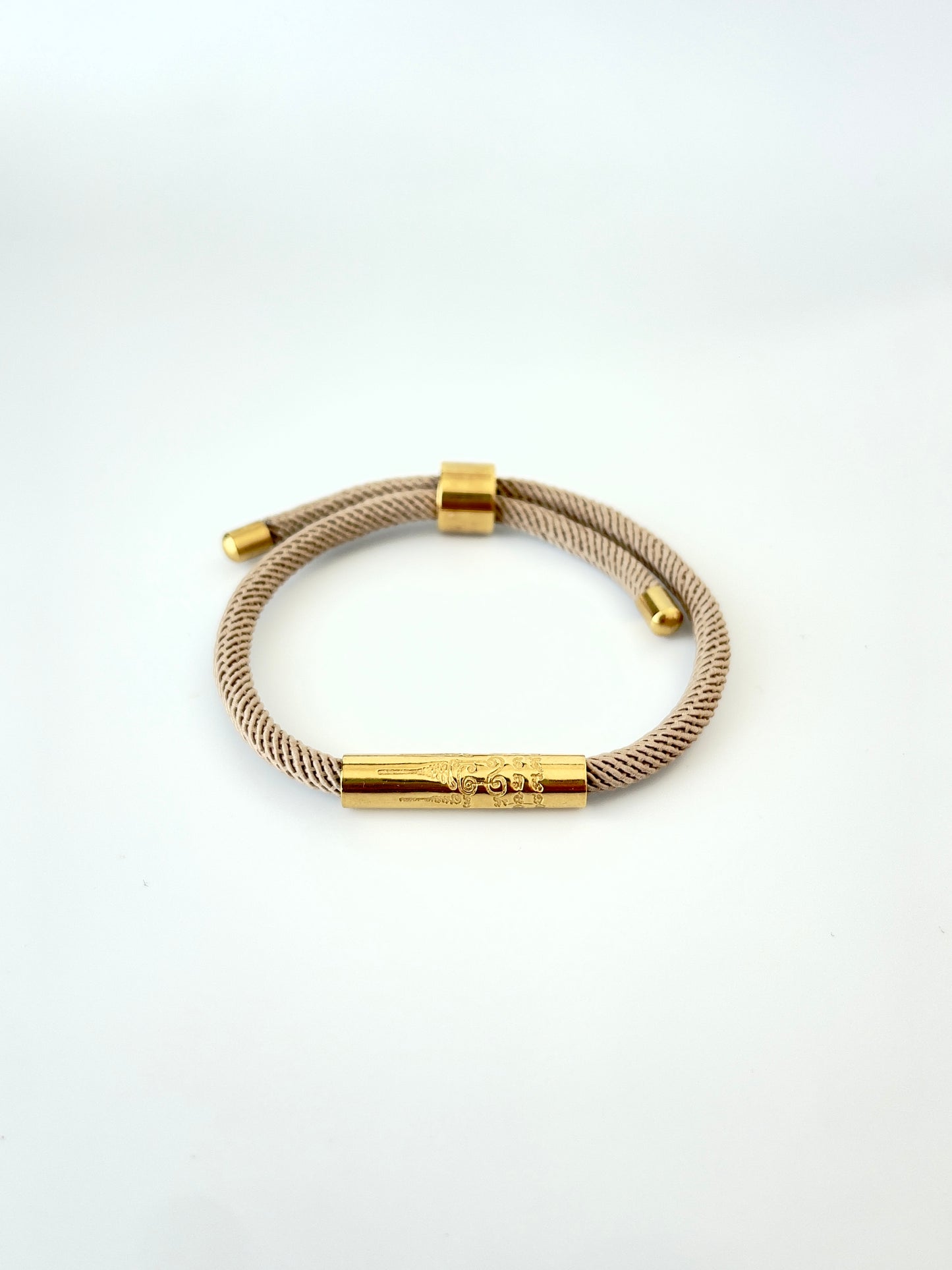 Luxe Sacred Yantra Bracelet - Angkor Sandstone Beige & Gold