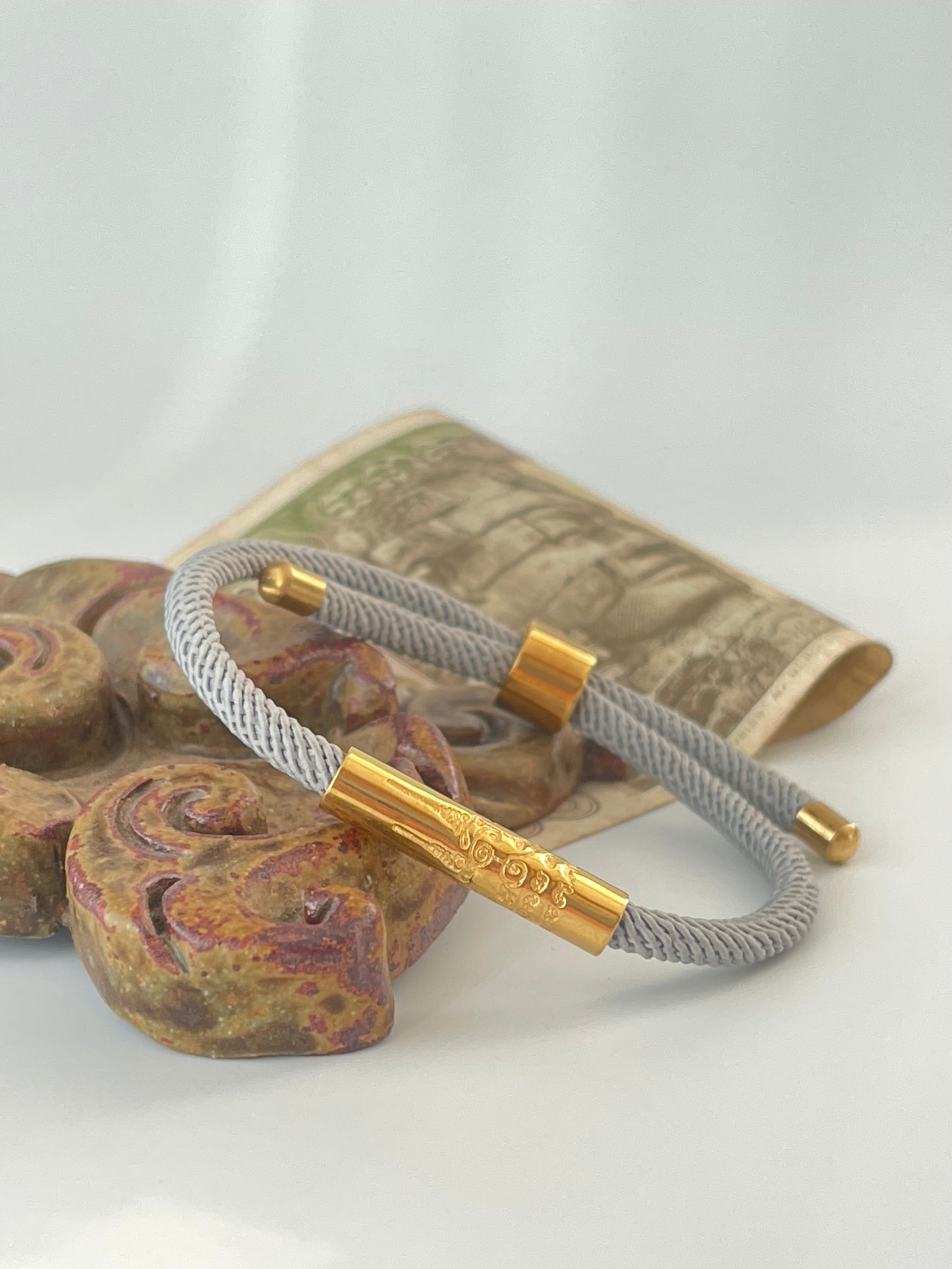 Luxe Sacred Yantra Bracelet - Monsoon Gray