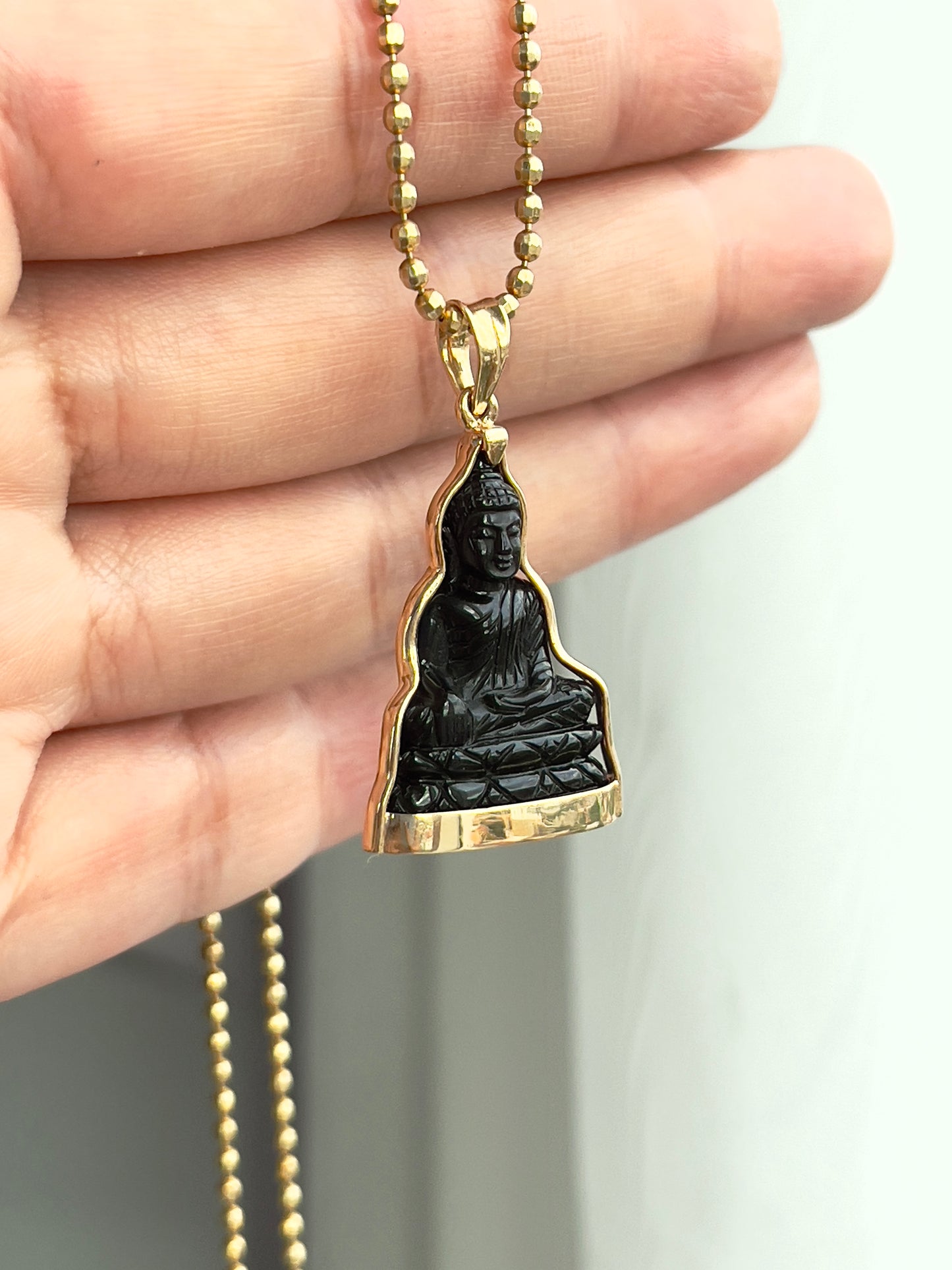 Black Onyx Buddha in 10K Gold