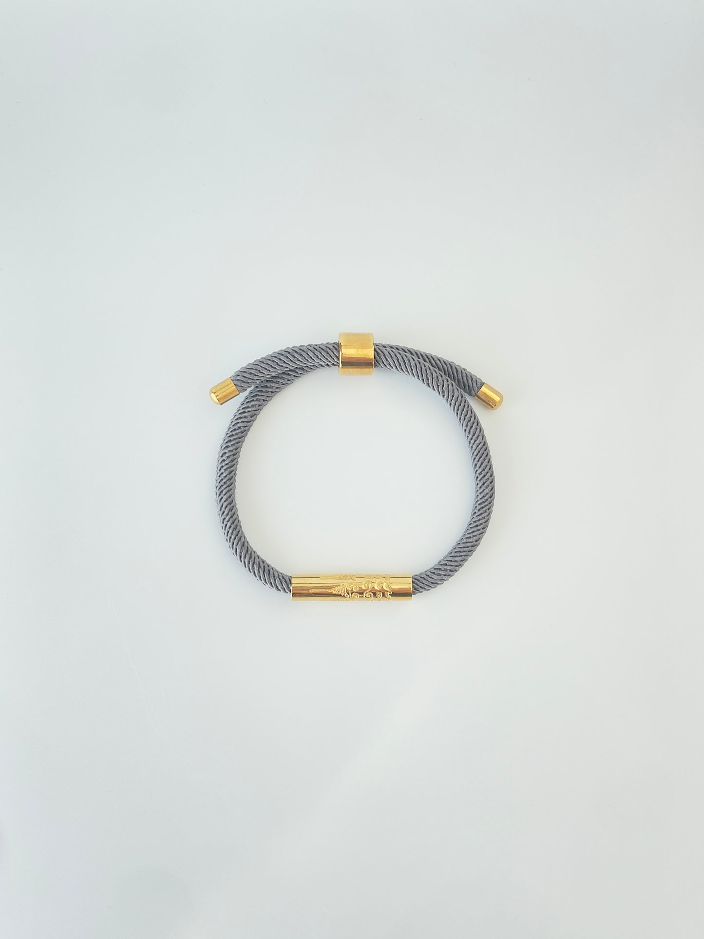 Luxe Sacred Yantra Bracelet - Khmer Granite Gray & Gold