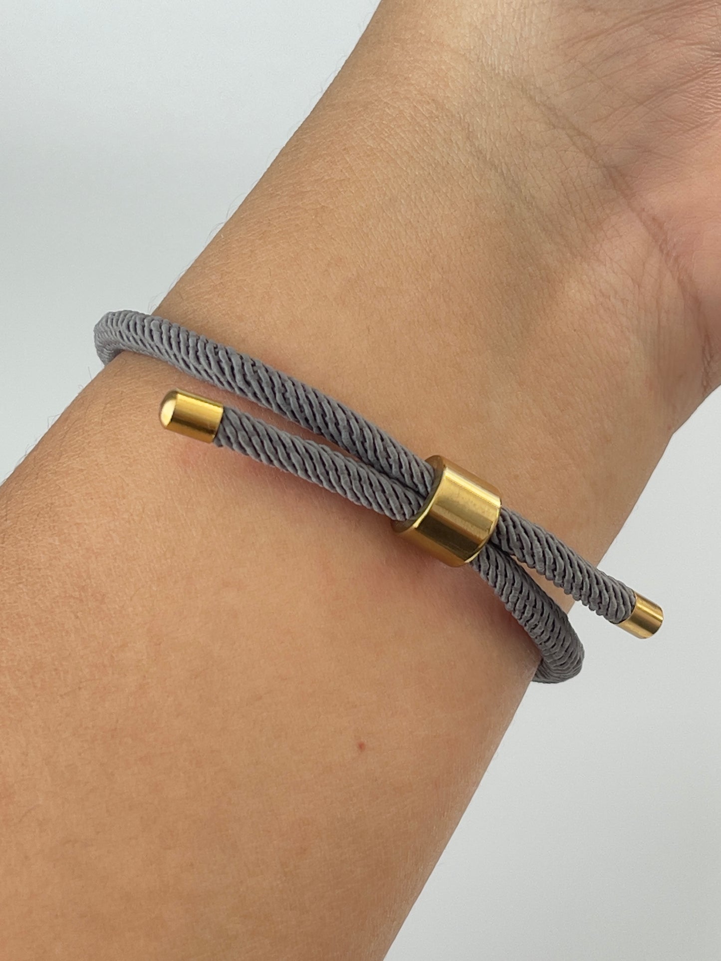 Luxe Sacred Yantra Bracelet - Khmer Granite Gray & Gold
