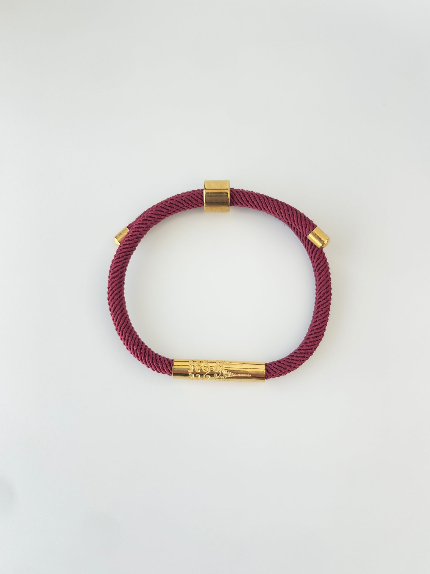 Luxe Sacred Yantra Bracelet - Houl Khmer (Burgundy) & Gold