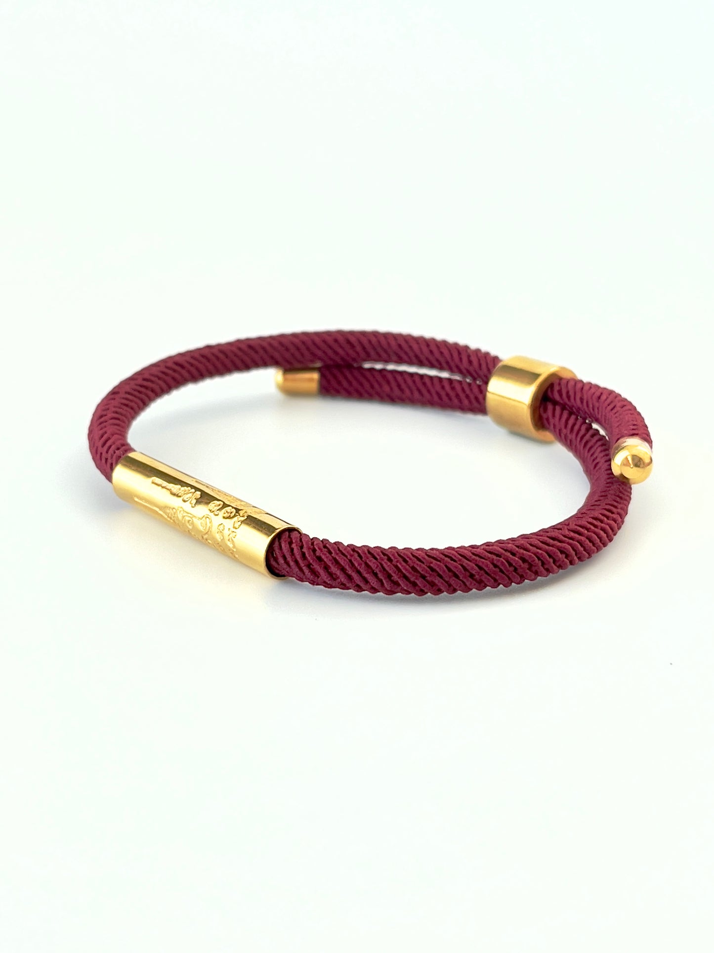 Luxe Sacred Yantra Bracelet - Houl Khmer (Burgundy) & Gold