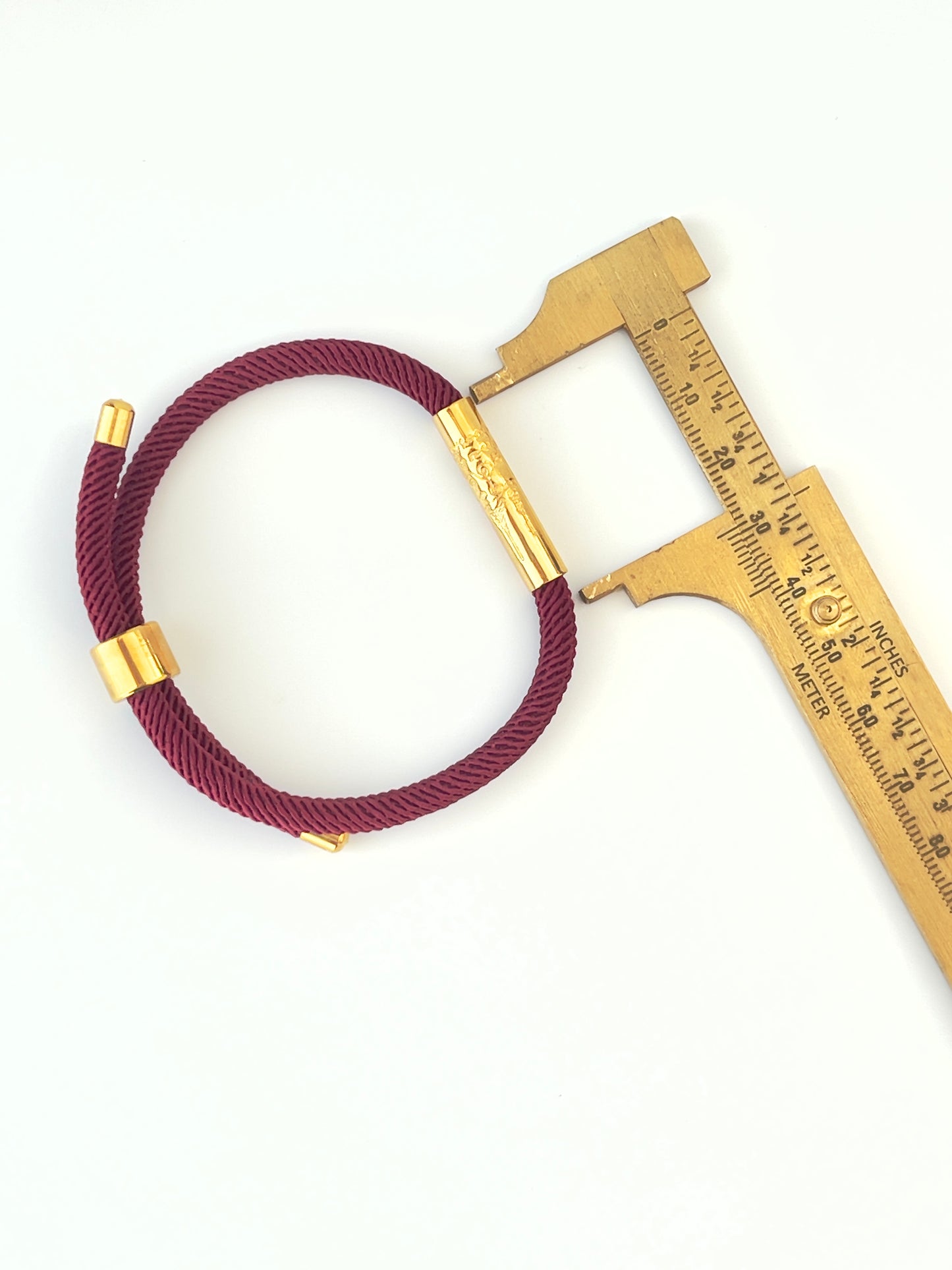 Luxe Sacred Yantra Bracelet - Houl Khmer (Burgundy) & Gold