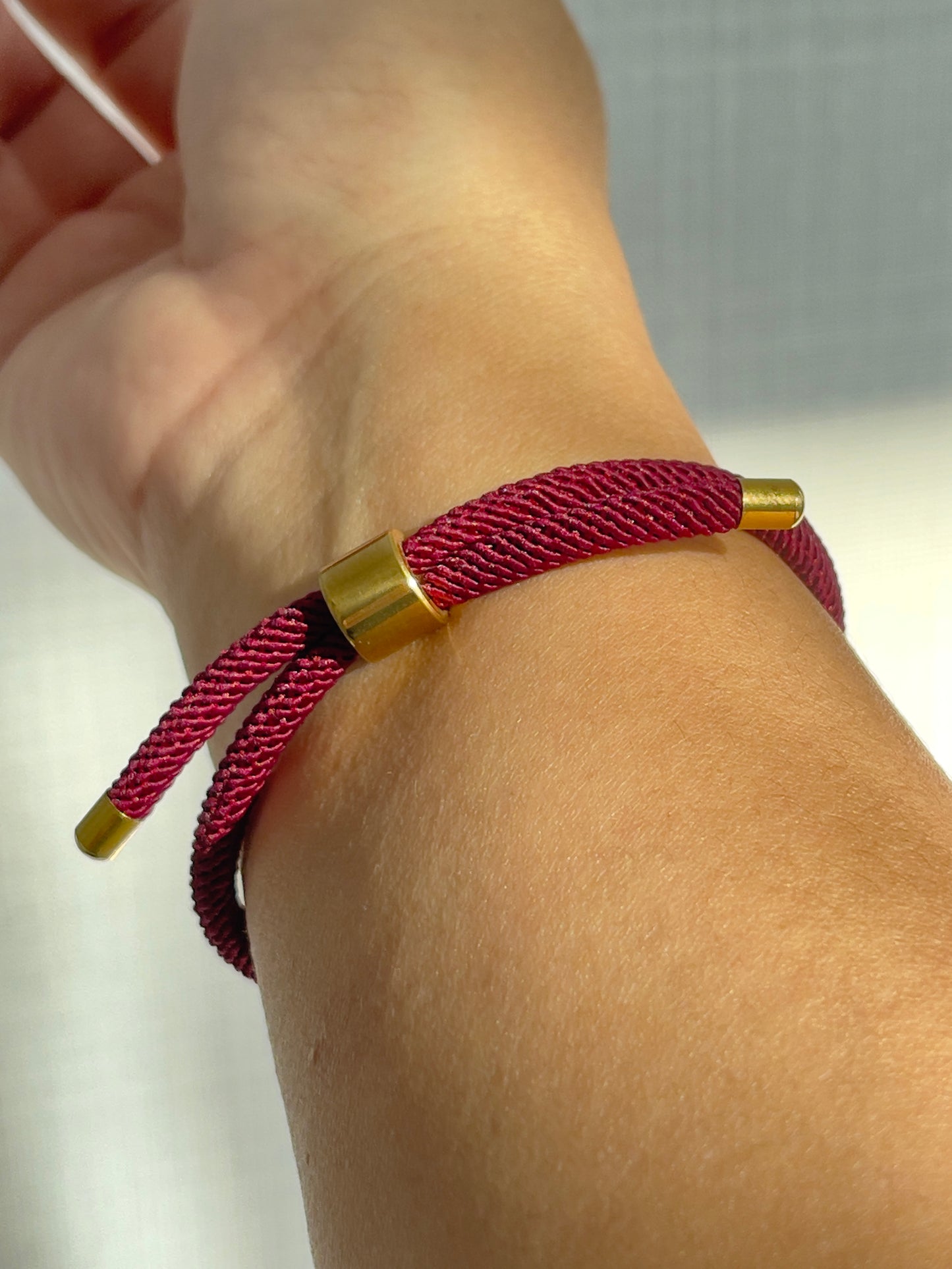 Luxe Sacred Yantra Bracelet - Houl Khmer (Burgundy) & Gold