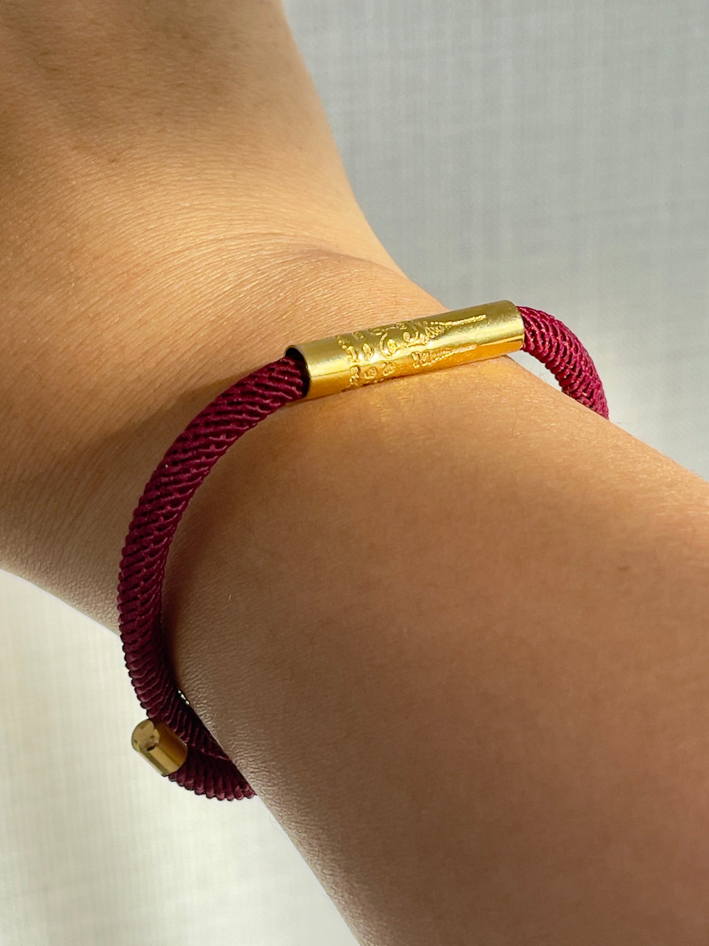 Luxe Sacred Yantra Bracelet - Houl Khmer (Burgundy) & Gold