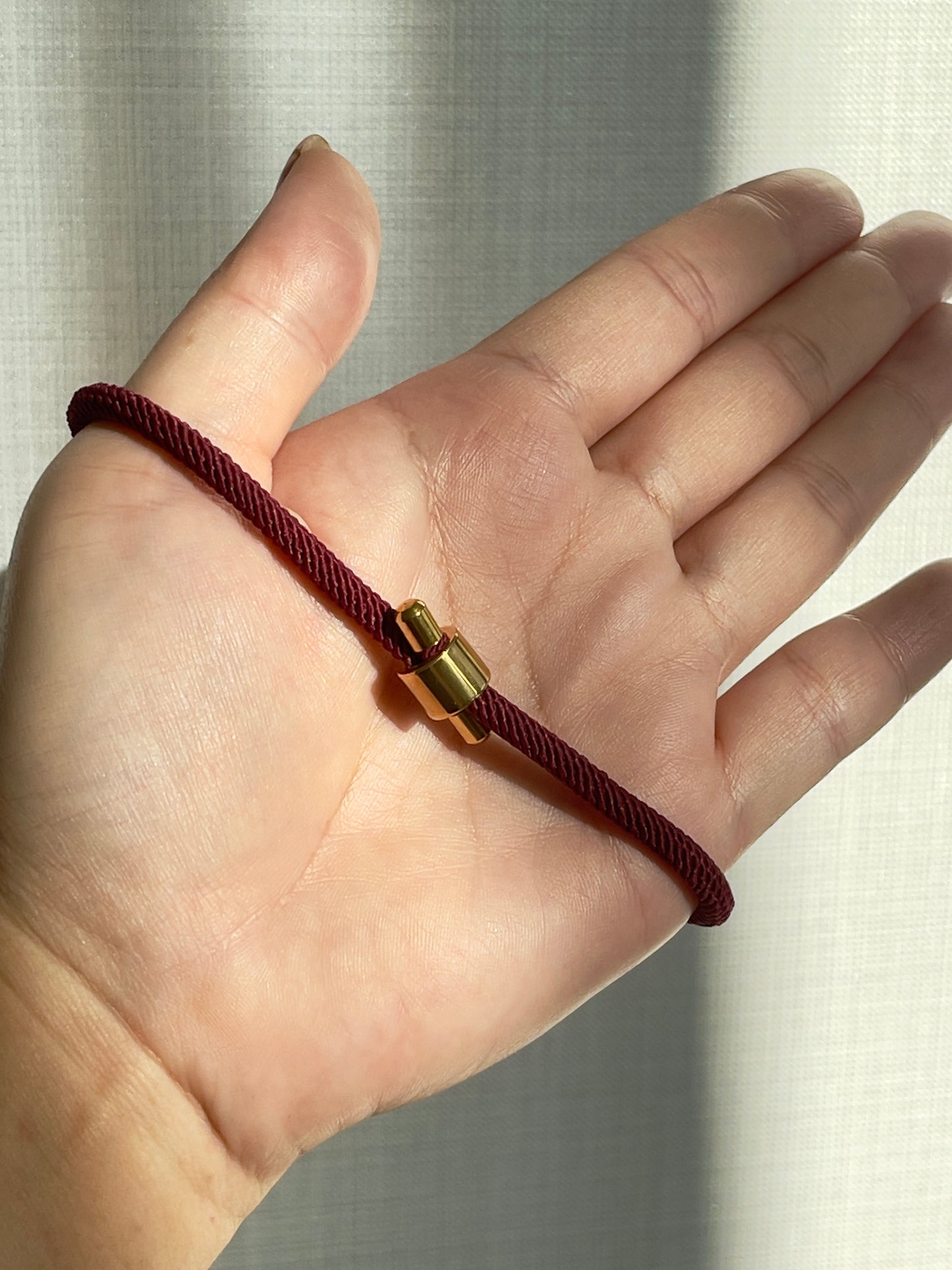 Luxe Sacred Yantra Bracelet - Houl Khmer (Burgundy) & Gold