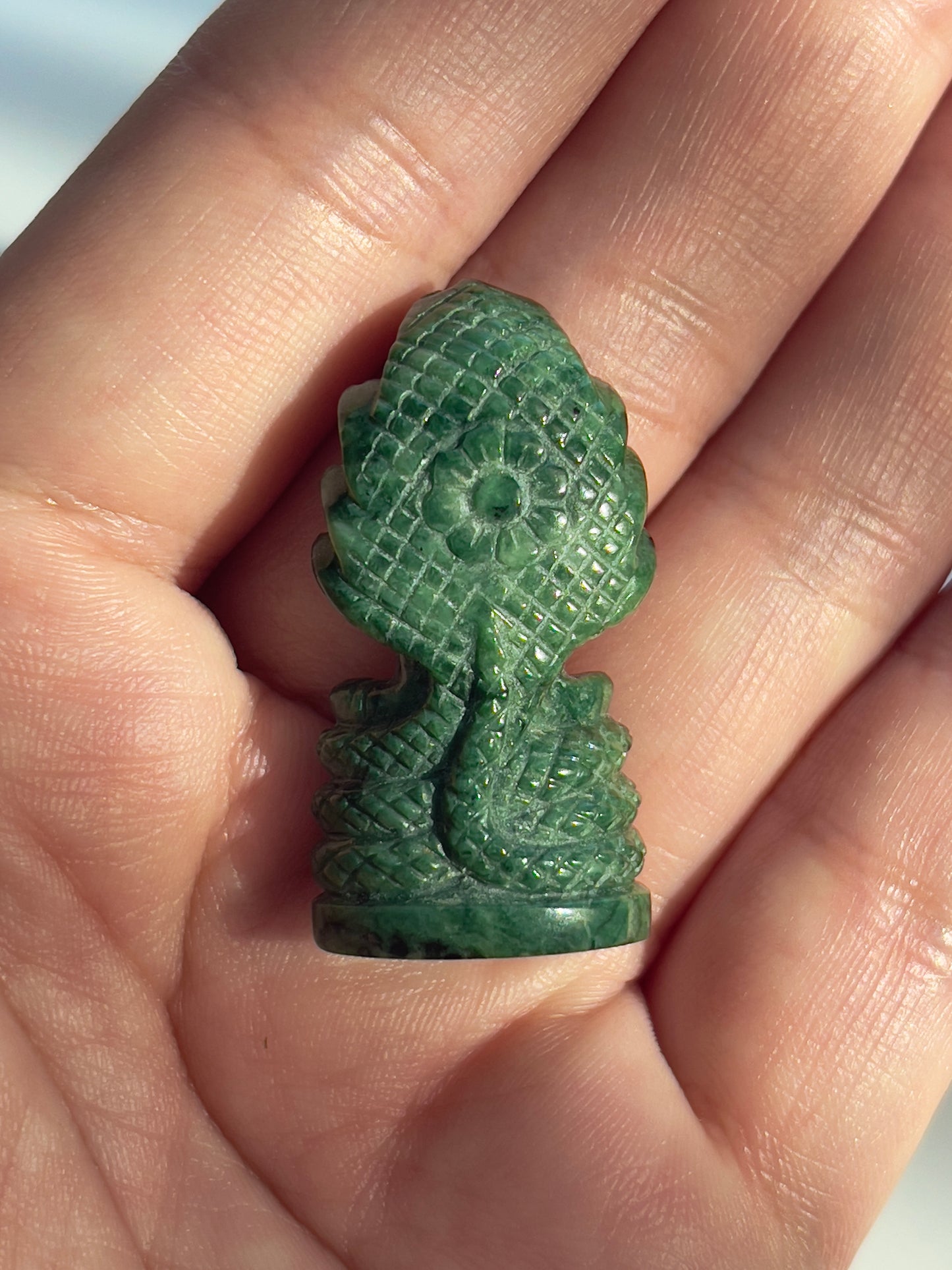 Khmer Style Green Pursat Stone Naga Buddha