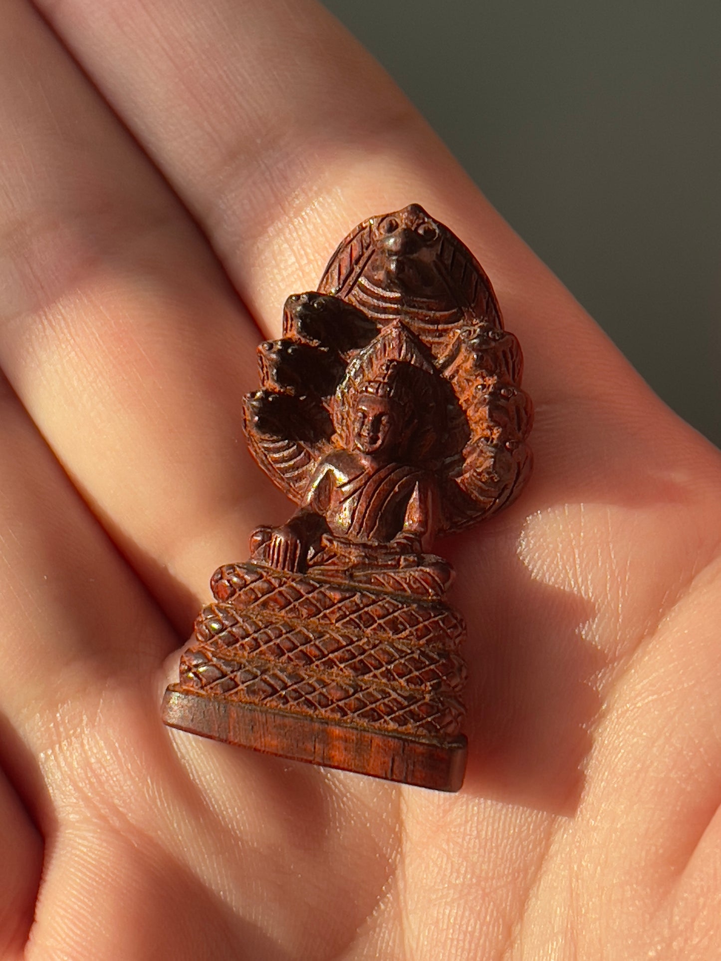 Khmer Style Rosewood Naga Buddha