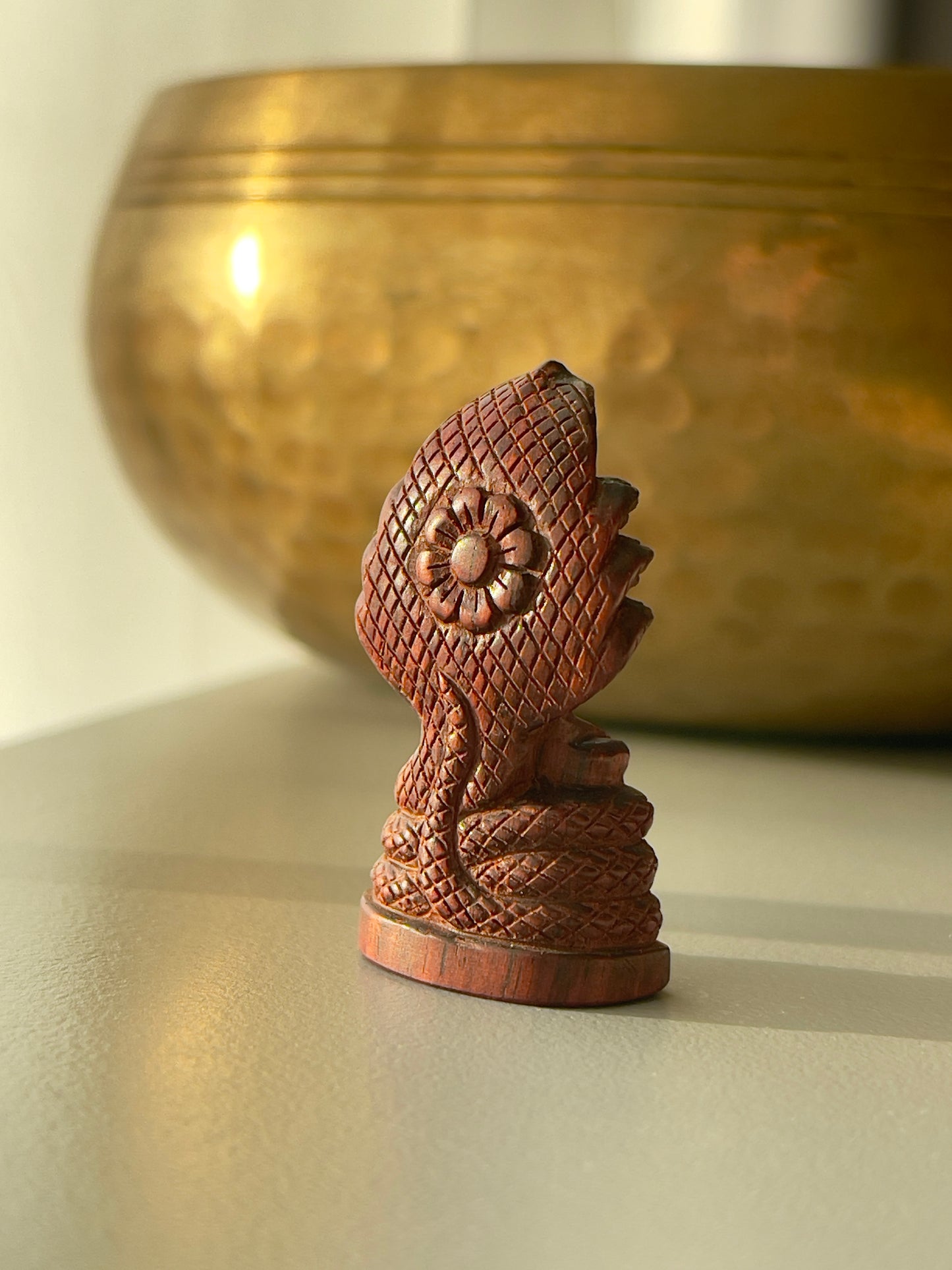 Khmer Style Rosewood Naga Buddha