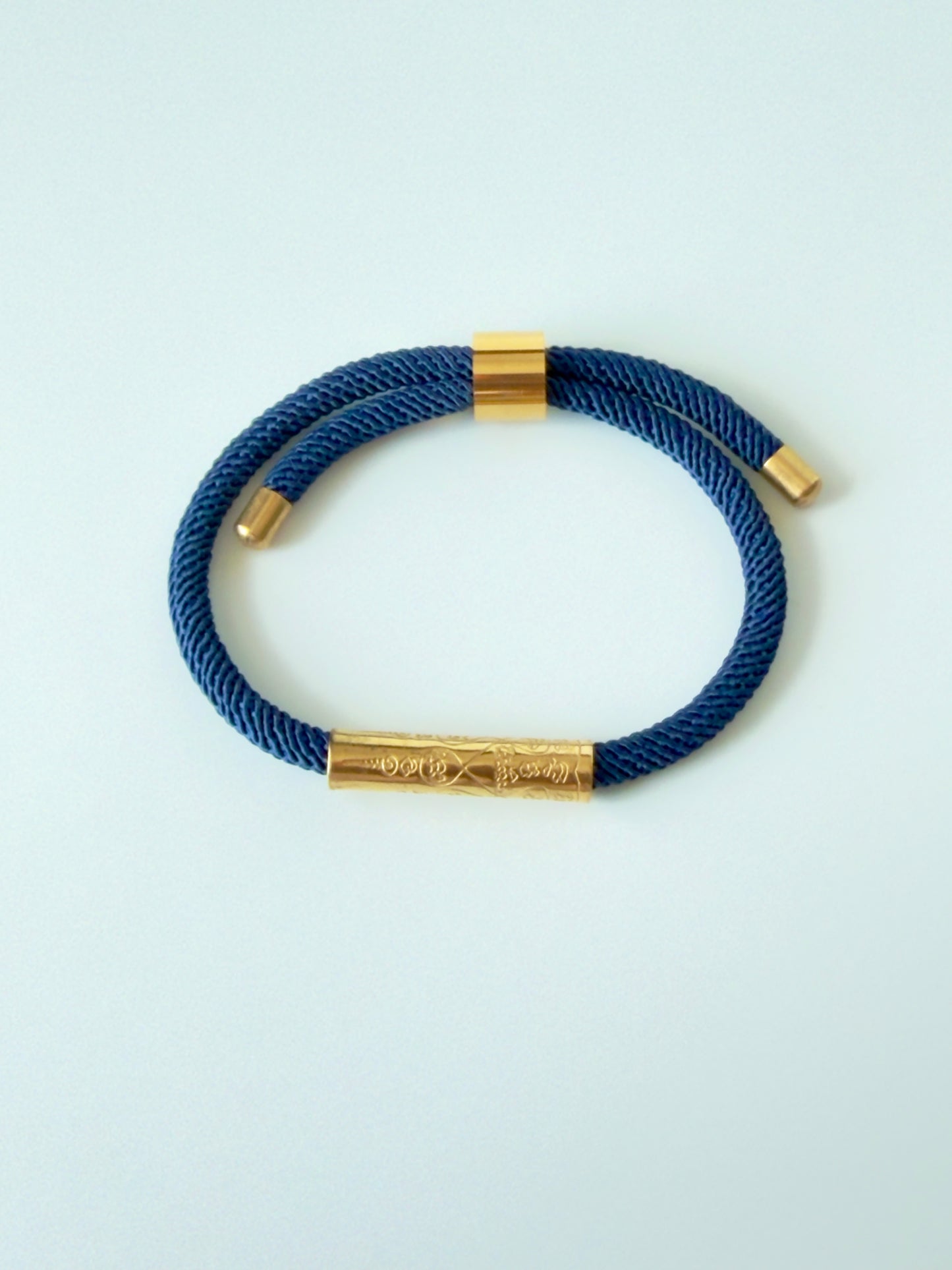 Luxe Sacred Yantra Bracelet - Navy Blue & Gold