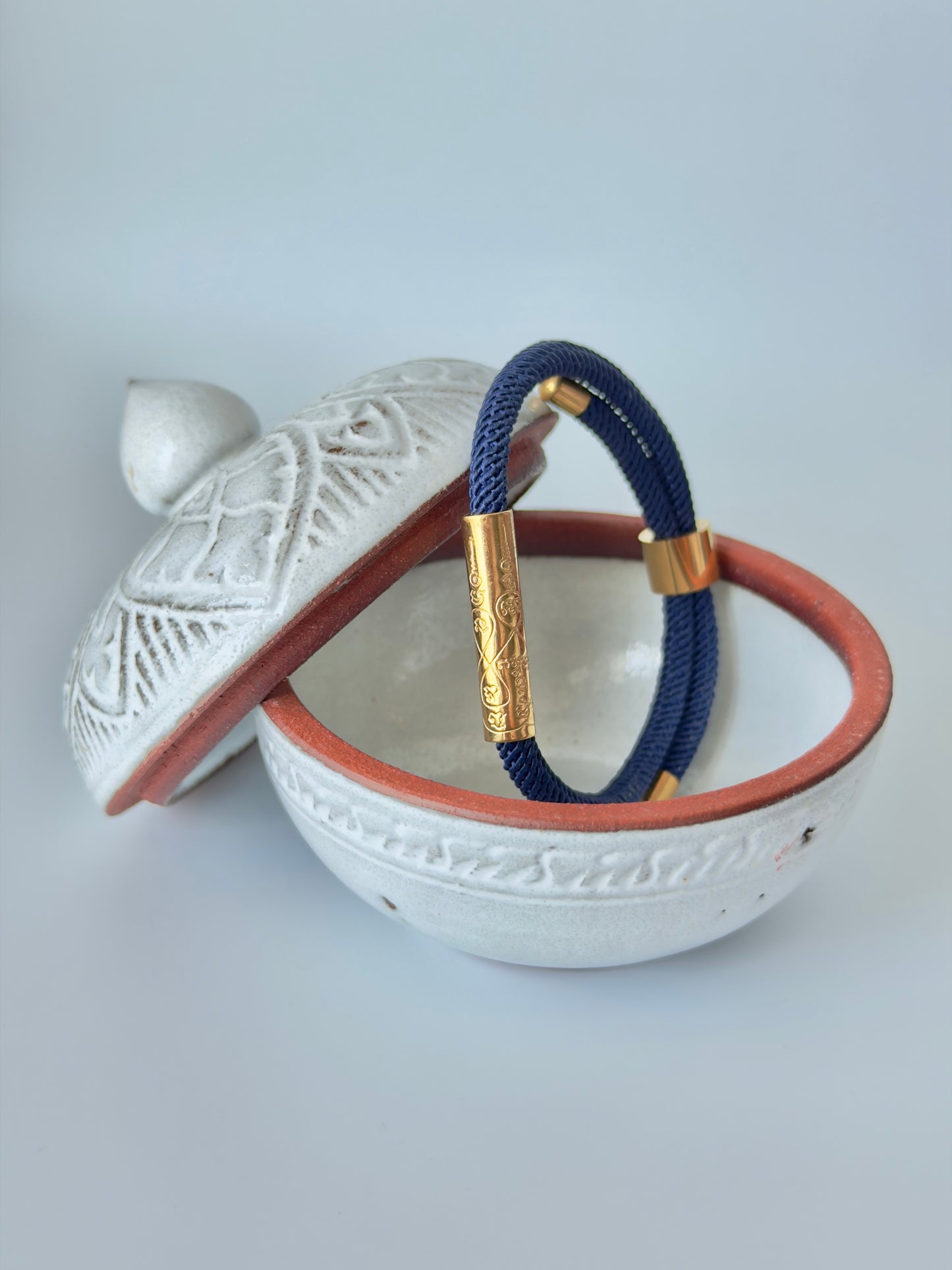 Luxe Sacred Yantra Bracelet - Navy Blue & Gold