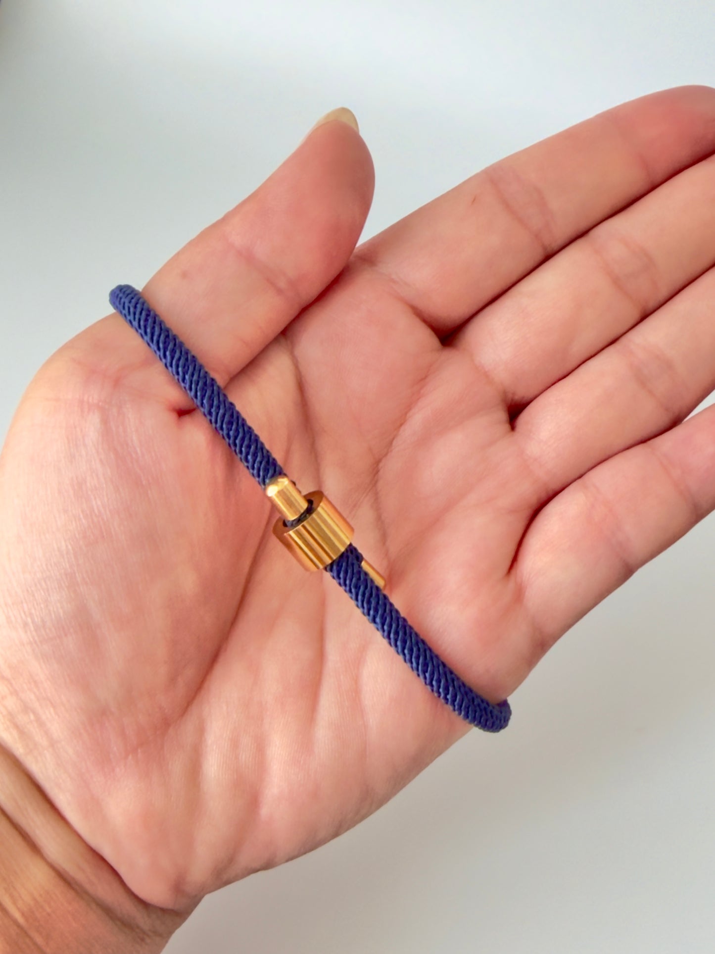 Luxe Sacred Yantra Bracelet - Navy Blue & Gold