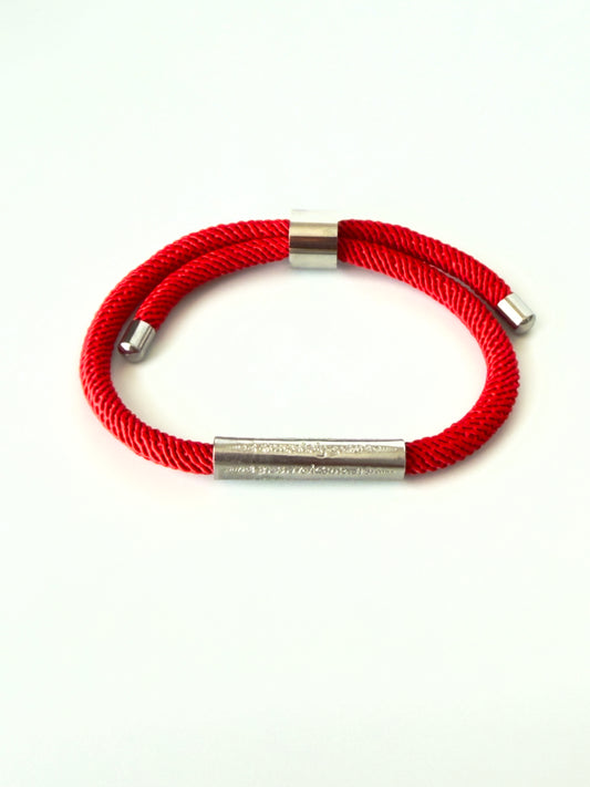 Luxe Sacred Yantra Bracelet - Phnom Penh Red & Silver