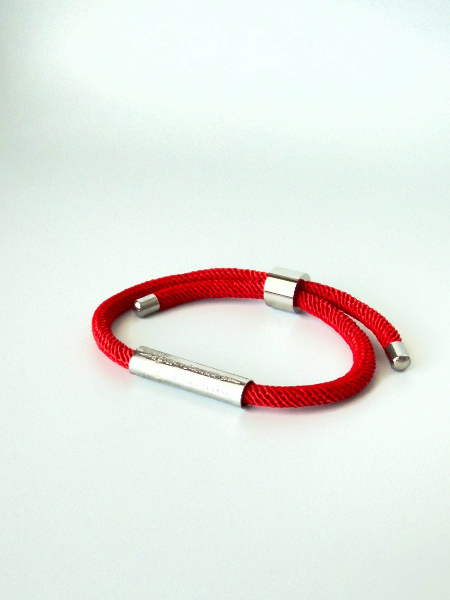 Luxe Sacred Yantra Bracelet - Phnom Penh Red & Silver
