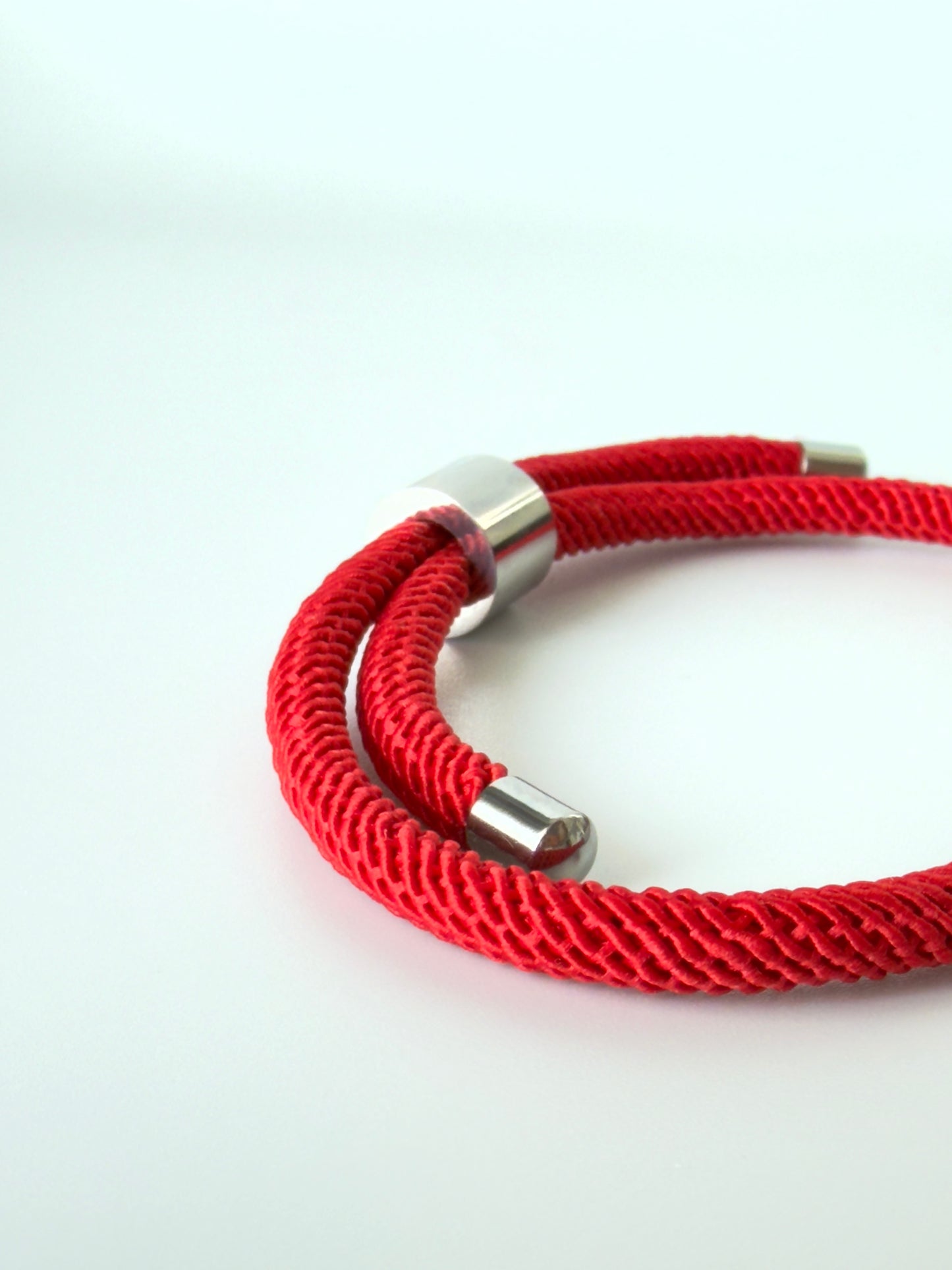 Luxe Sacred Yantra Bracelet - Phnom Penh Red & Silver
