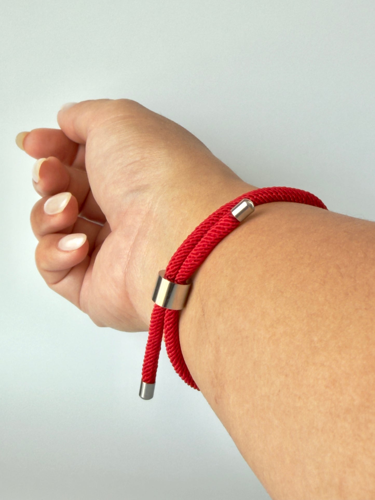 Luxe Sacred Yantra Bracelet - Phnom Penh Red & Silver
