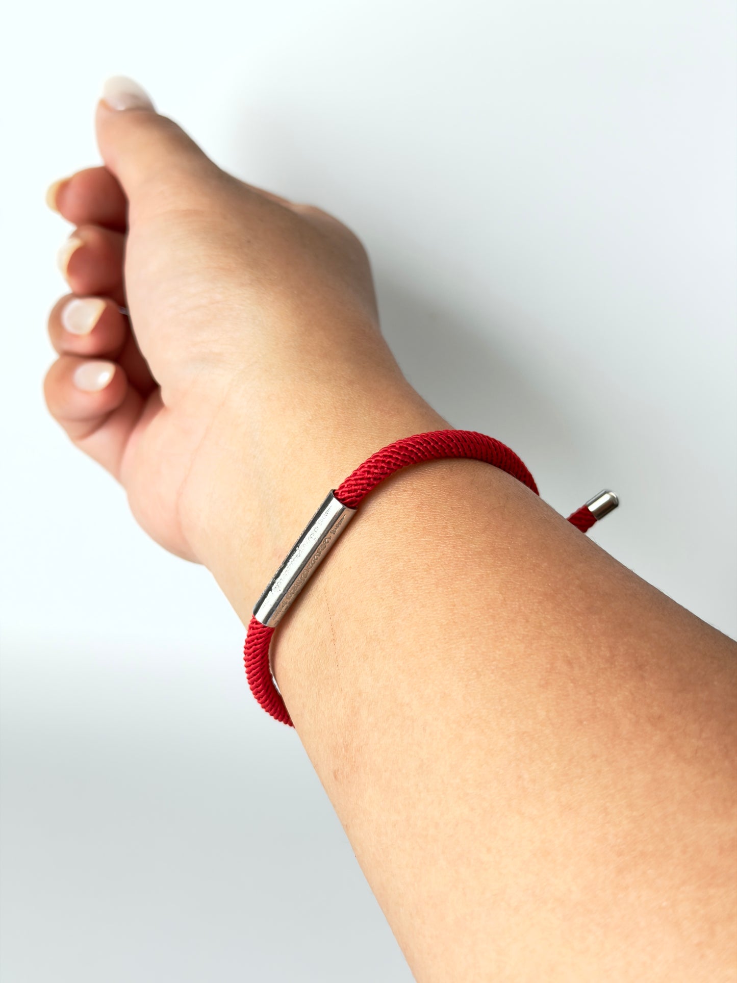 Luxe Sacred Yantra Bracelet - Phnom Penh Red & Silver