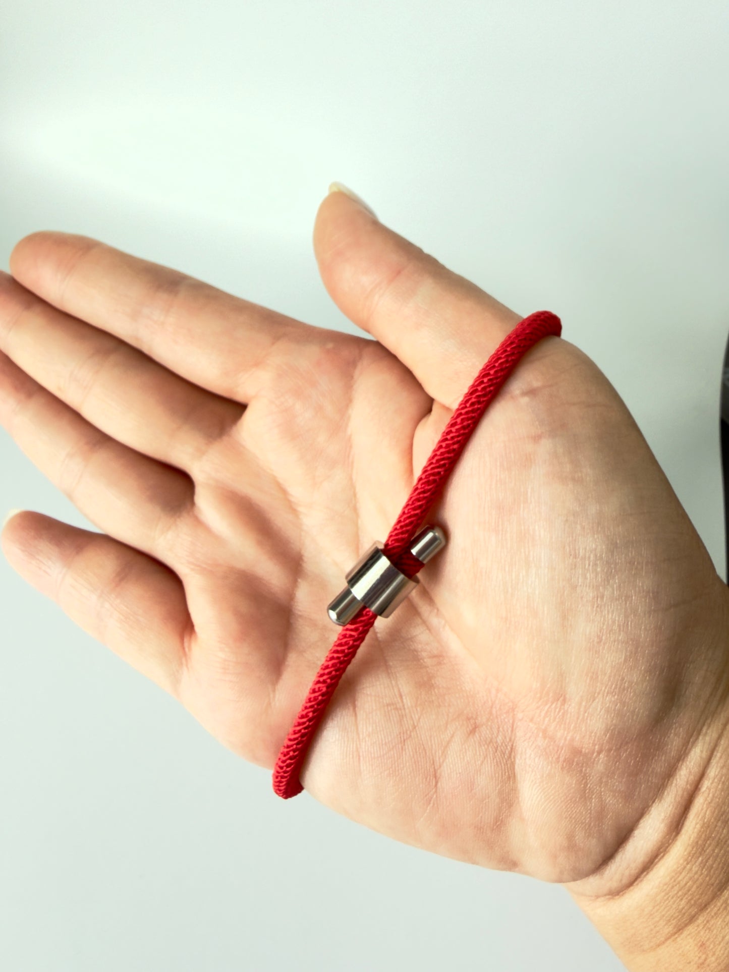 Luxe Sacred Yantra Bracelet - Phnom Penh Red & Silver