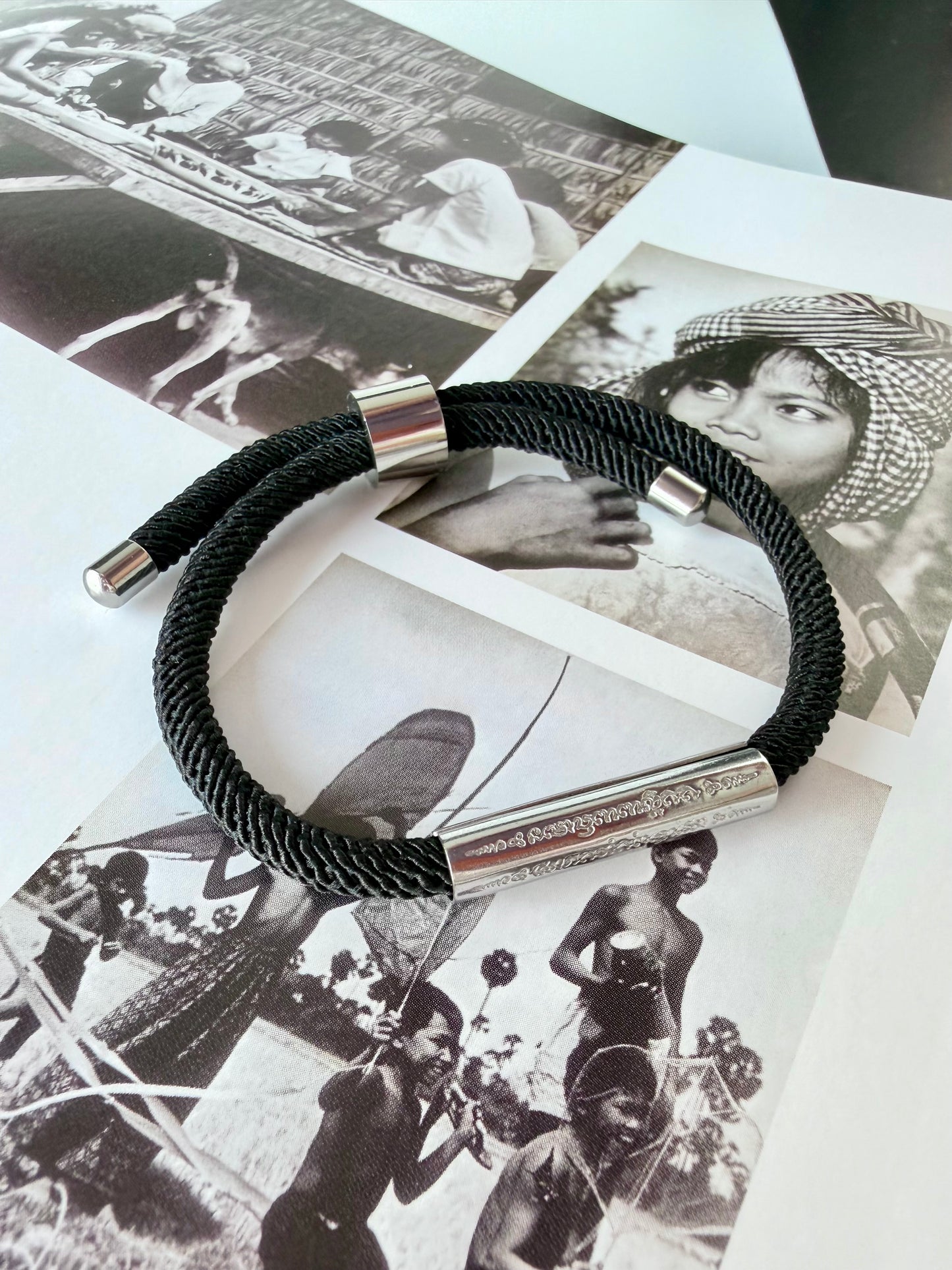 Luxe Sacred Yantra Bracelet - Battambang Black & Silver