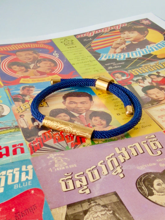 Luxe Sacred Yantra Bracelet - Navy Blue & Gold