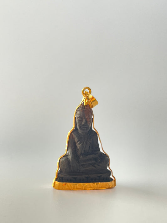 10K Wooden Buddha Pendant Sakyamuni Pose #375