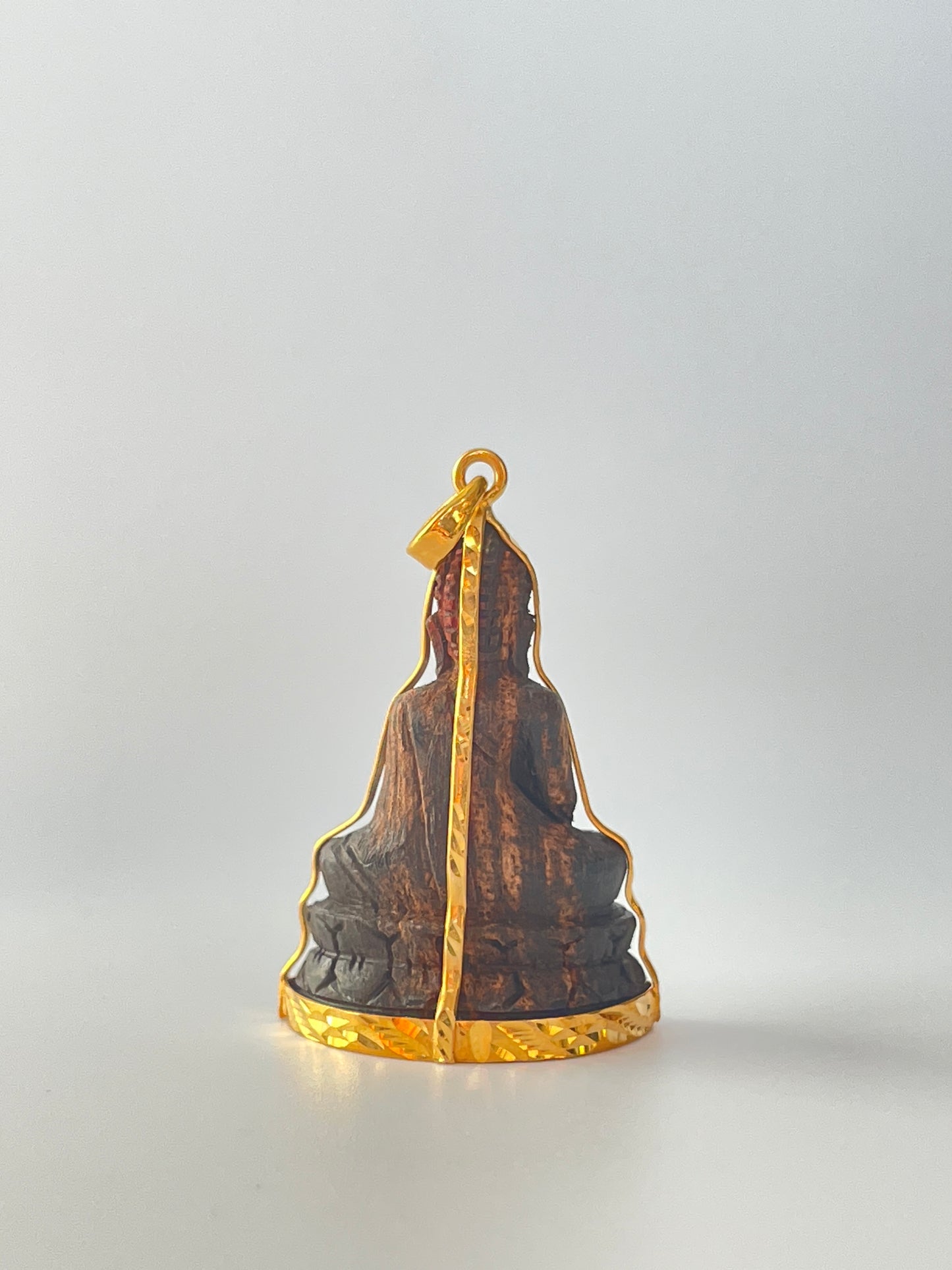 10K Wooden Buddha Pendant Sakyamuni Pose #377