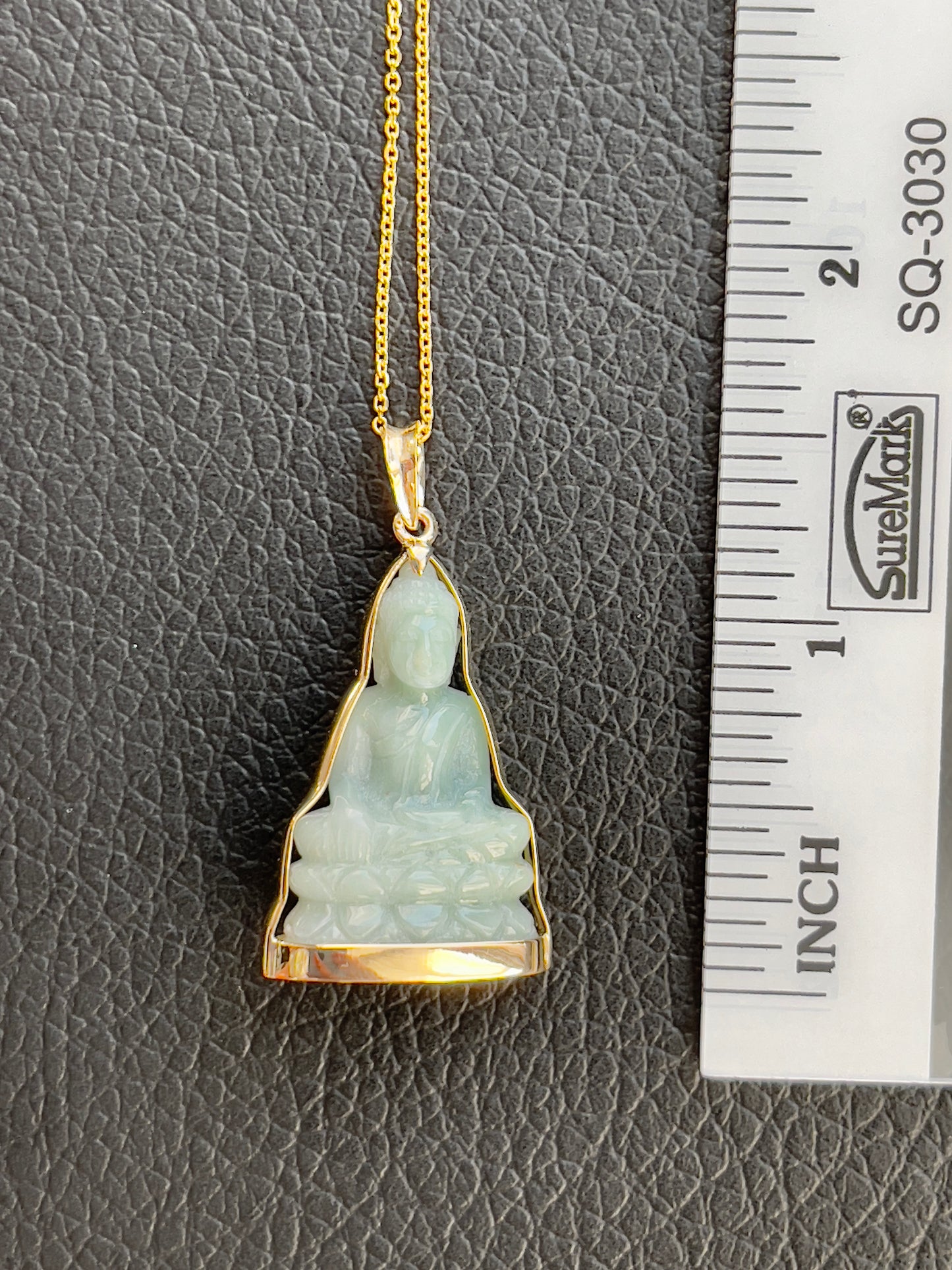 Jade Khmer Style Buddha Pendant 18k Gold #824