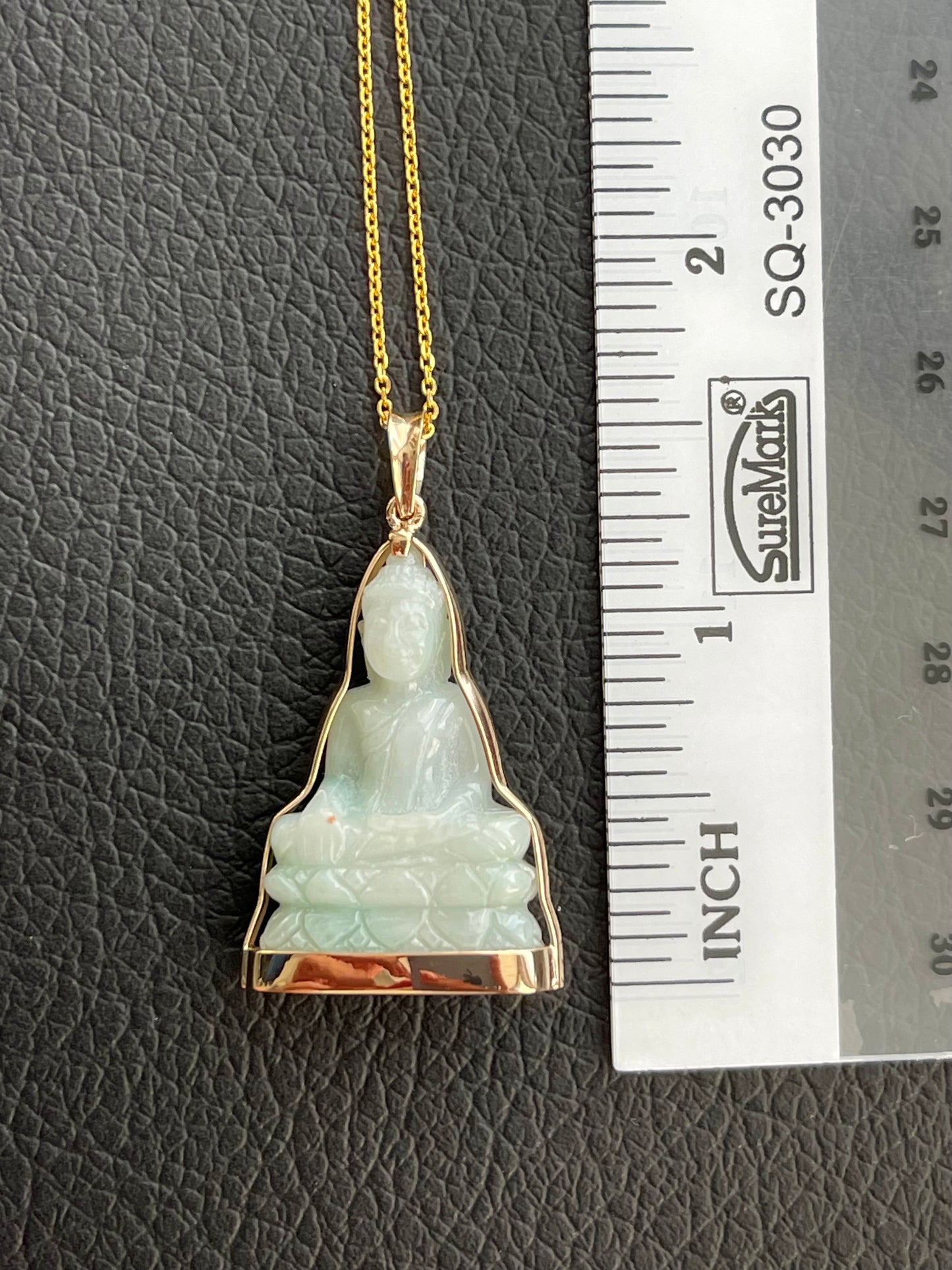 Jade Khmer Style Buddha Pendant 18k Gold #825