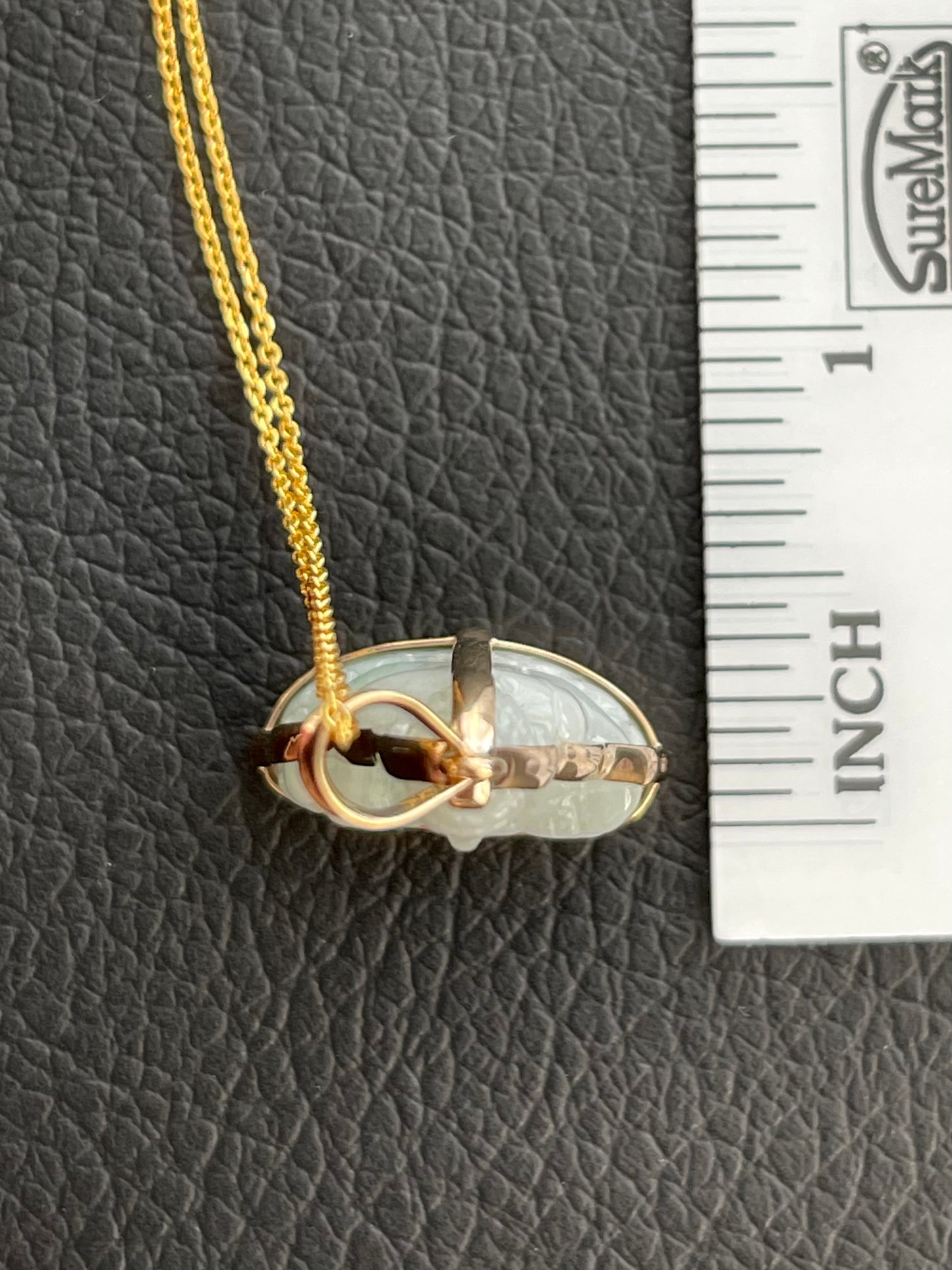 Jade Khmer Style Buddha Pendant 18k Gold #825