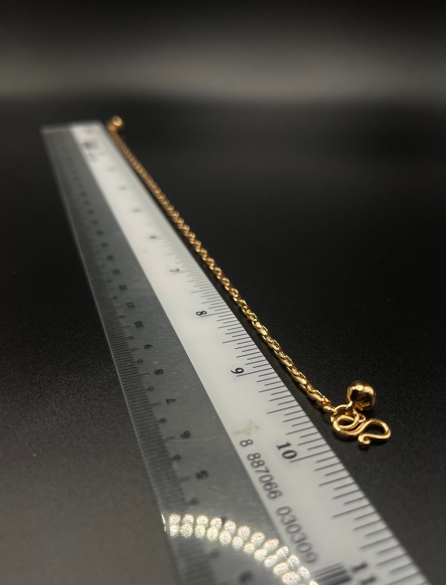 Gold Plated Anklets for Adults: 9.5 inches