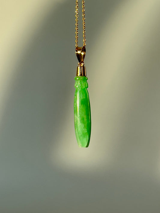 Jade Pka Champa Pendant 18k Gold #884