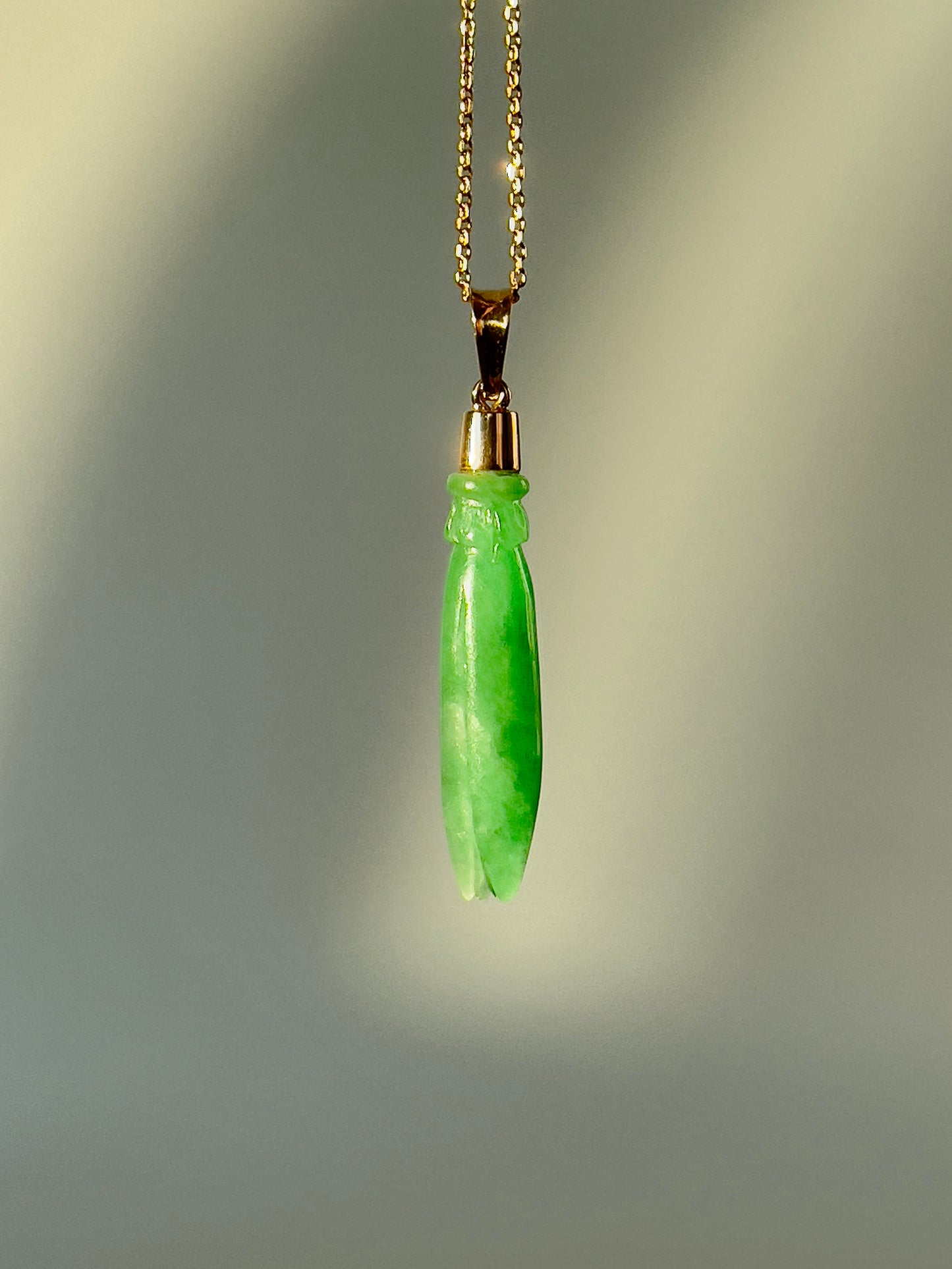 Jade Pka Champa Pendant 18k Gold #884