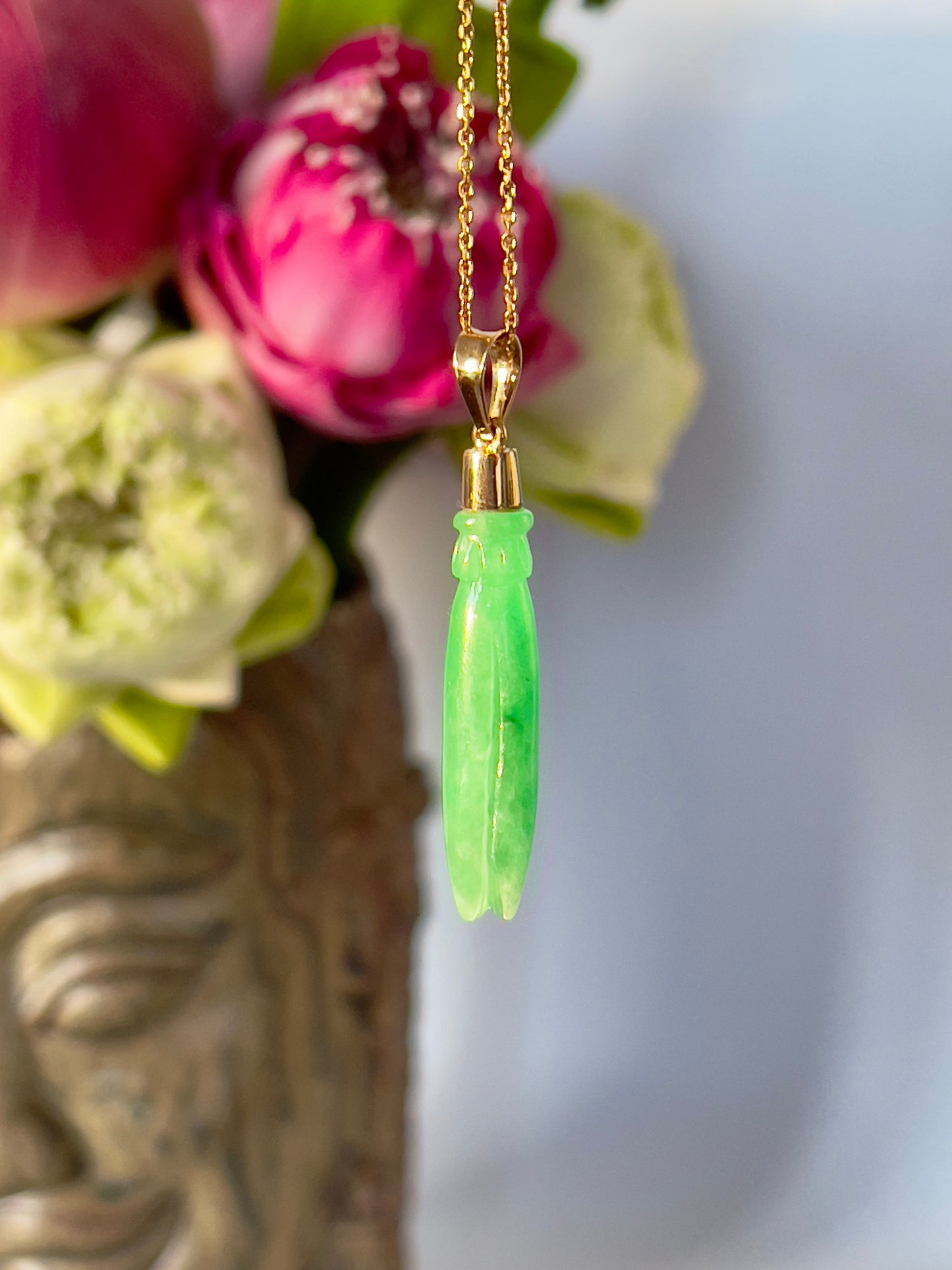 Jade Pka Champa Pendant 18k Gold #884