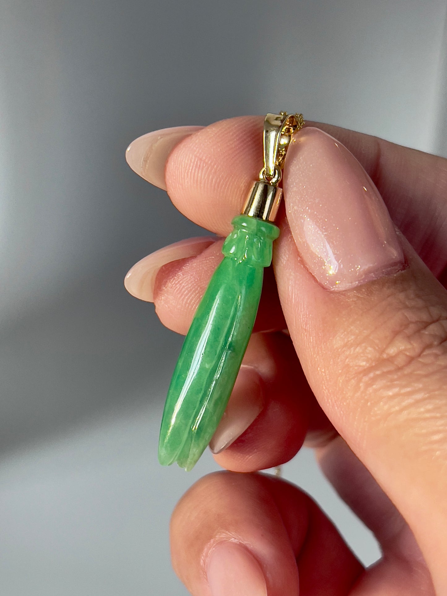 Jade Pka Champa Pendant 18k Gold #884