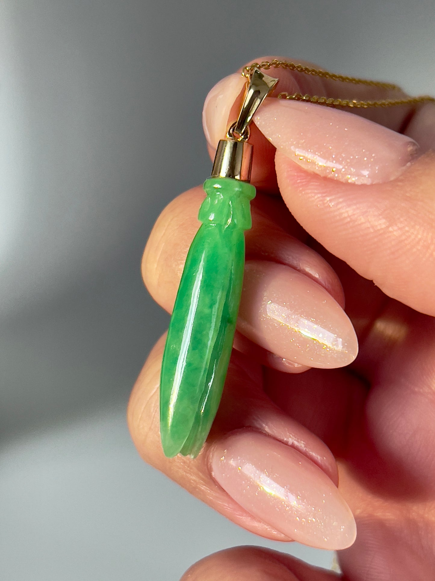 Jade Pka Champa Pendant 18k Gold #884