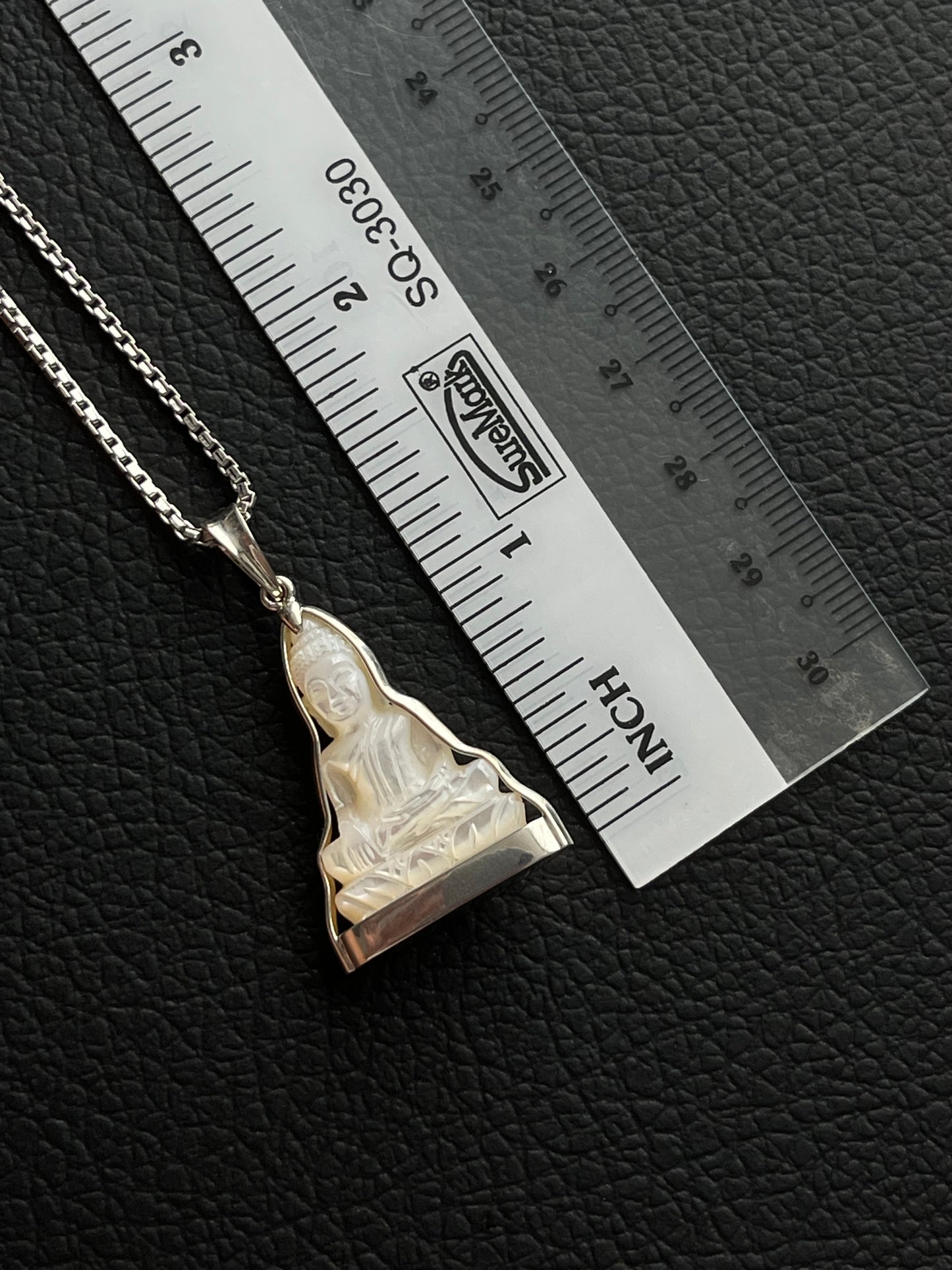 Mother of Pearl Buddha Pendant in Silver #886