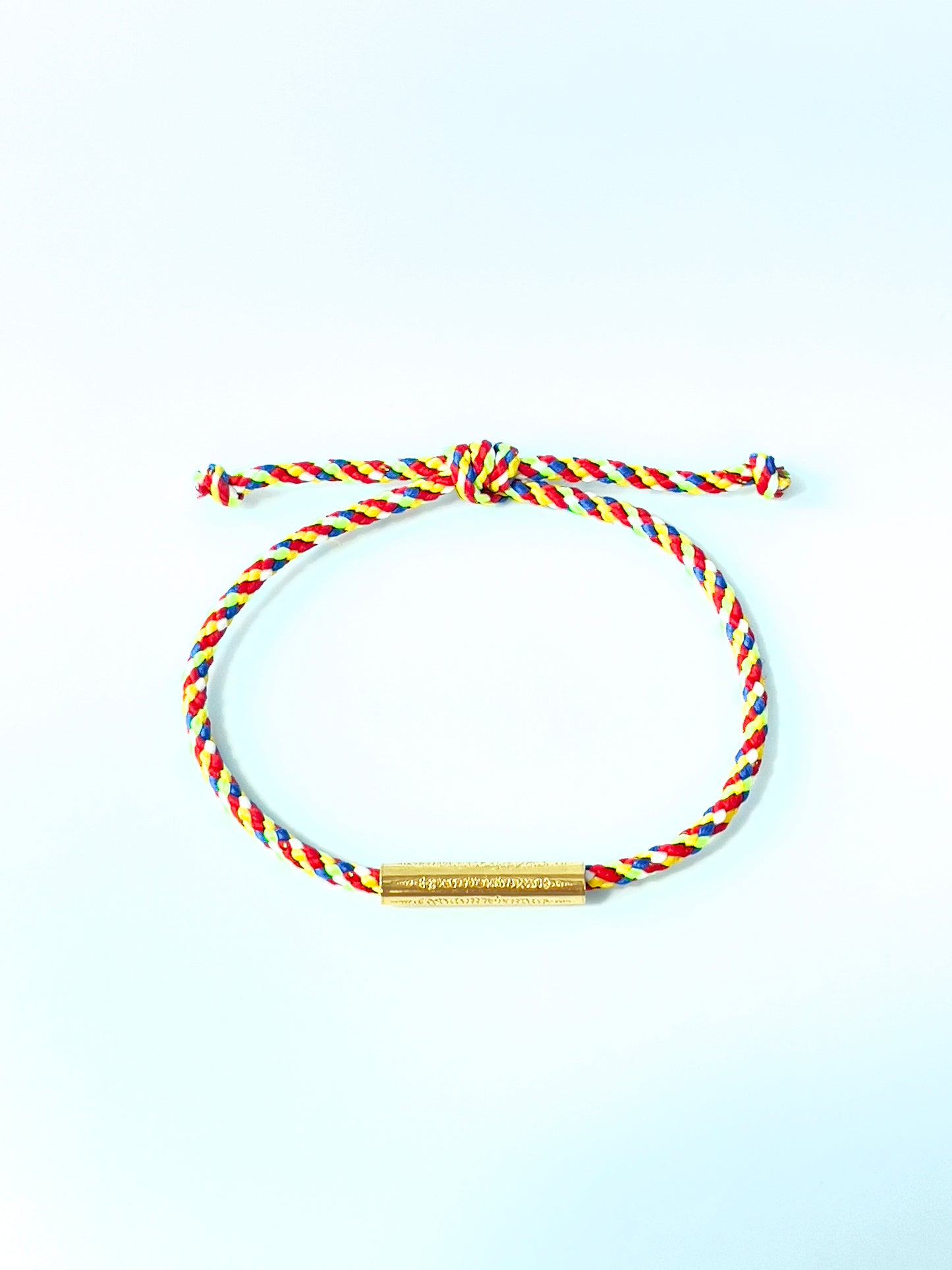 Children's Adjustable Sacred Yantra Bracelet - Gold Katha & Red Multi Color Cord