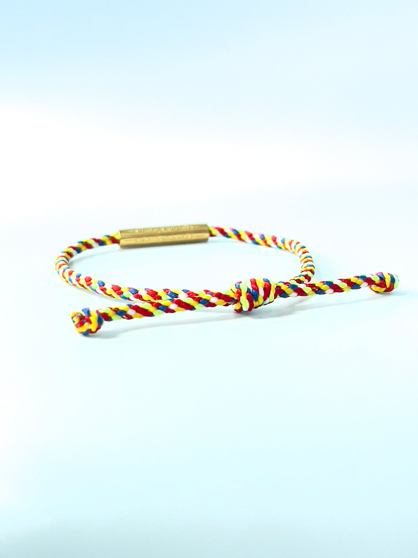 Children's Adjustable Sacred Yantra Bracelet - Gold Katha & Red Multi Color Cord
