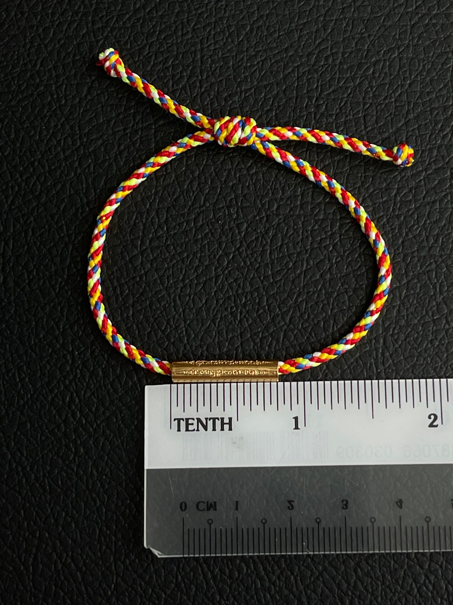 Children's Adjustable Sacred Yantra Bracelet - Gold Katha & Red Multi Color Cord