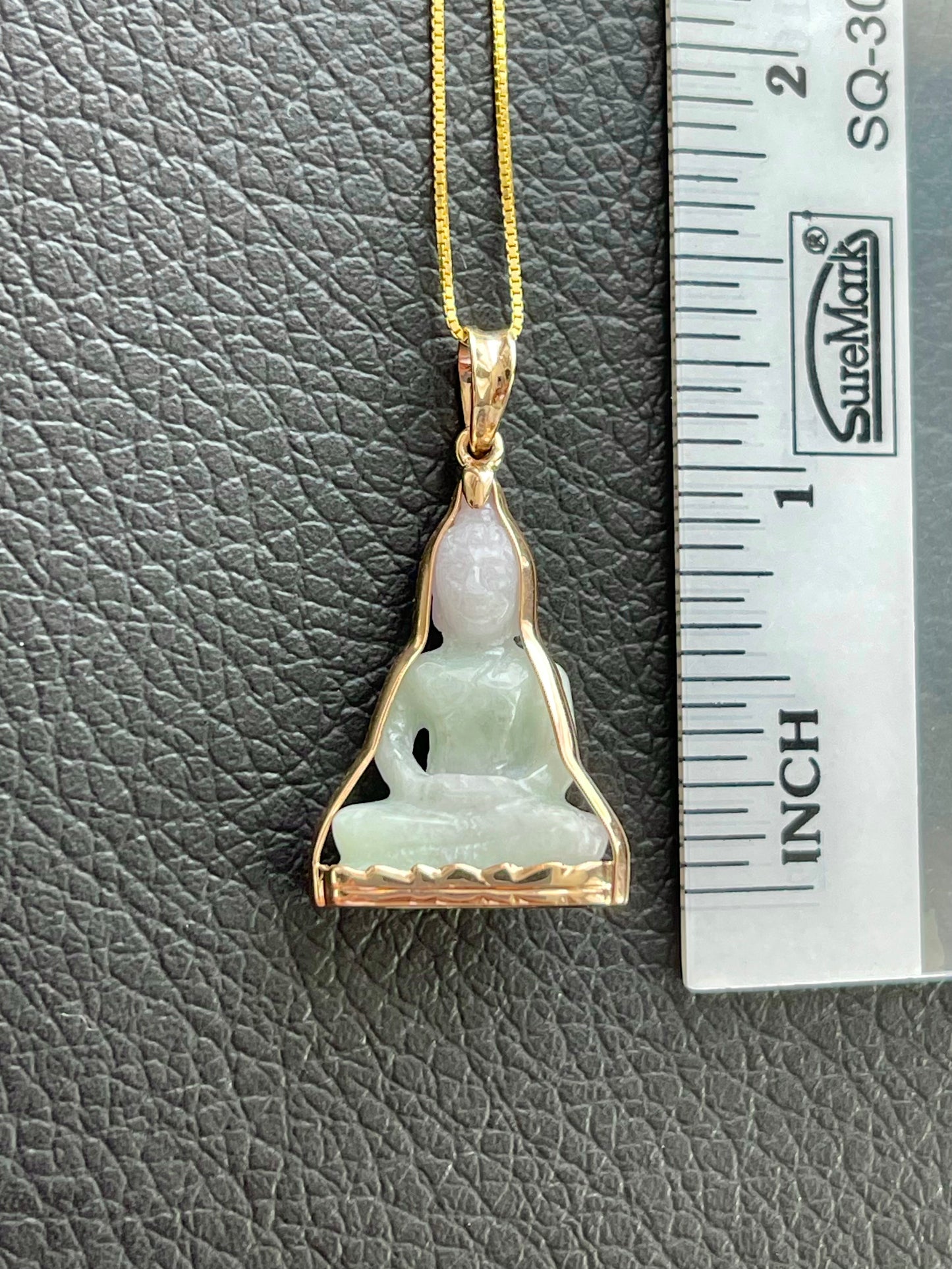 Jade Thai Style Buddha Pendant 18k Gold #832