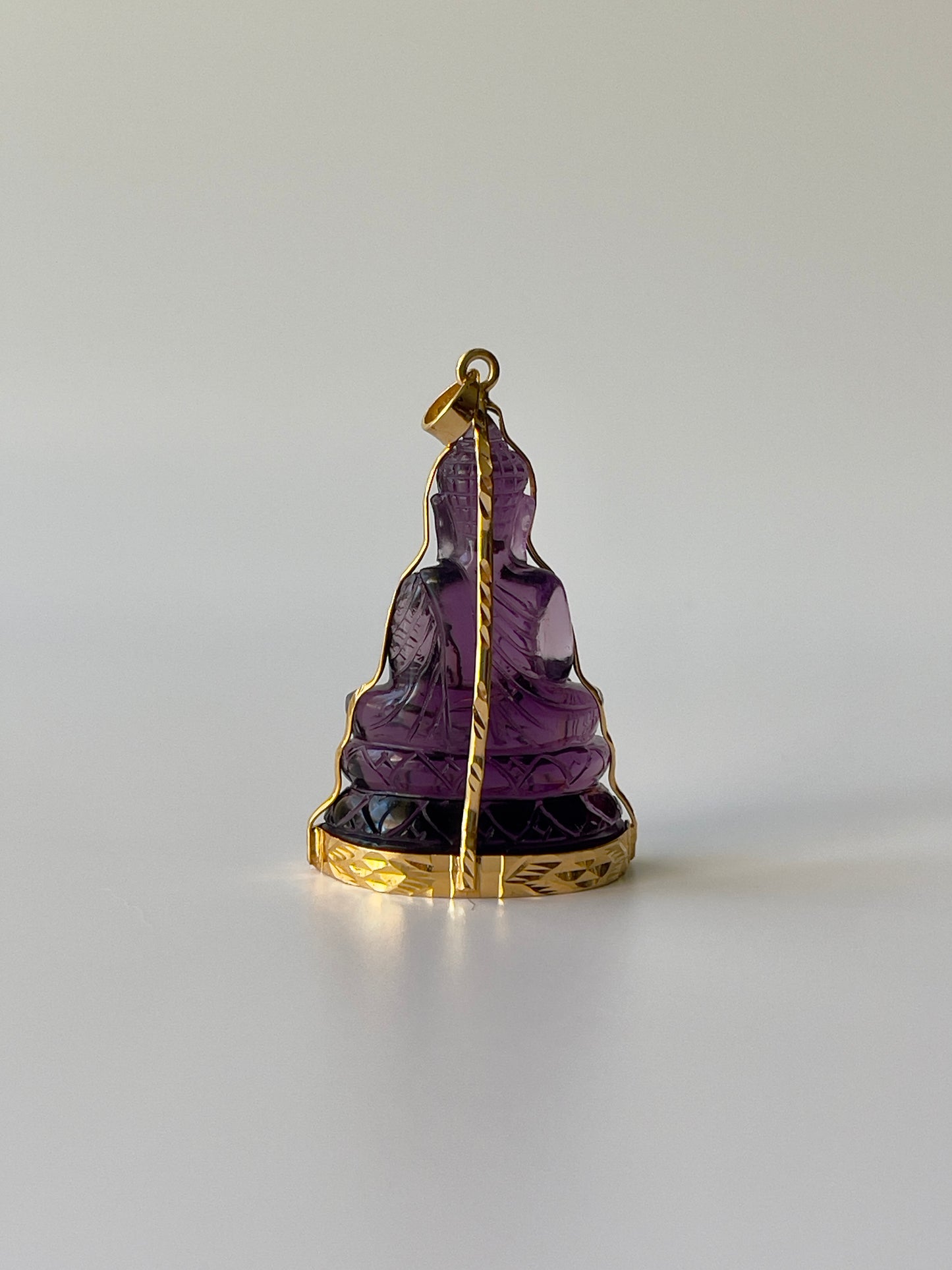 10K Gold Khmer Style Purple Buddha Pendant #227