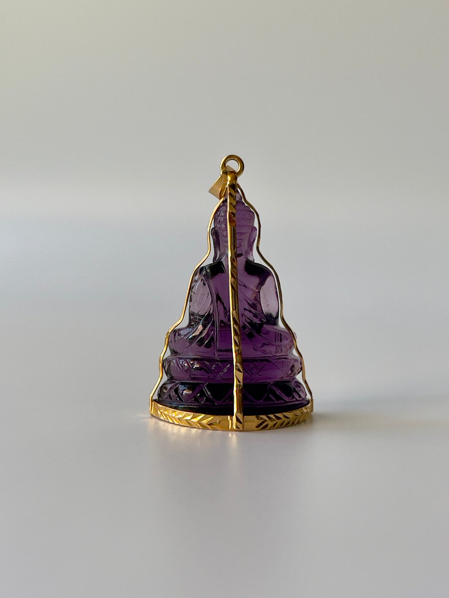 10K Gold Khmer Style Purple Buddha Pendant #228