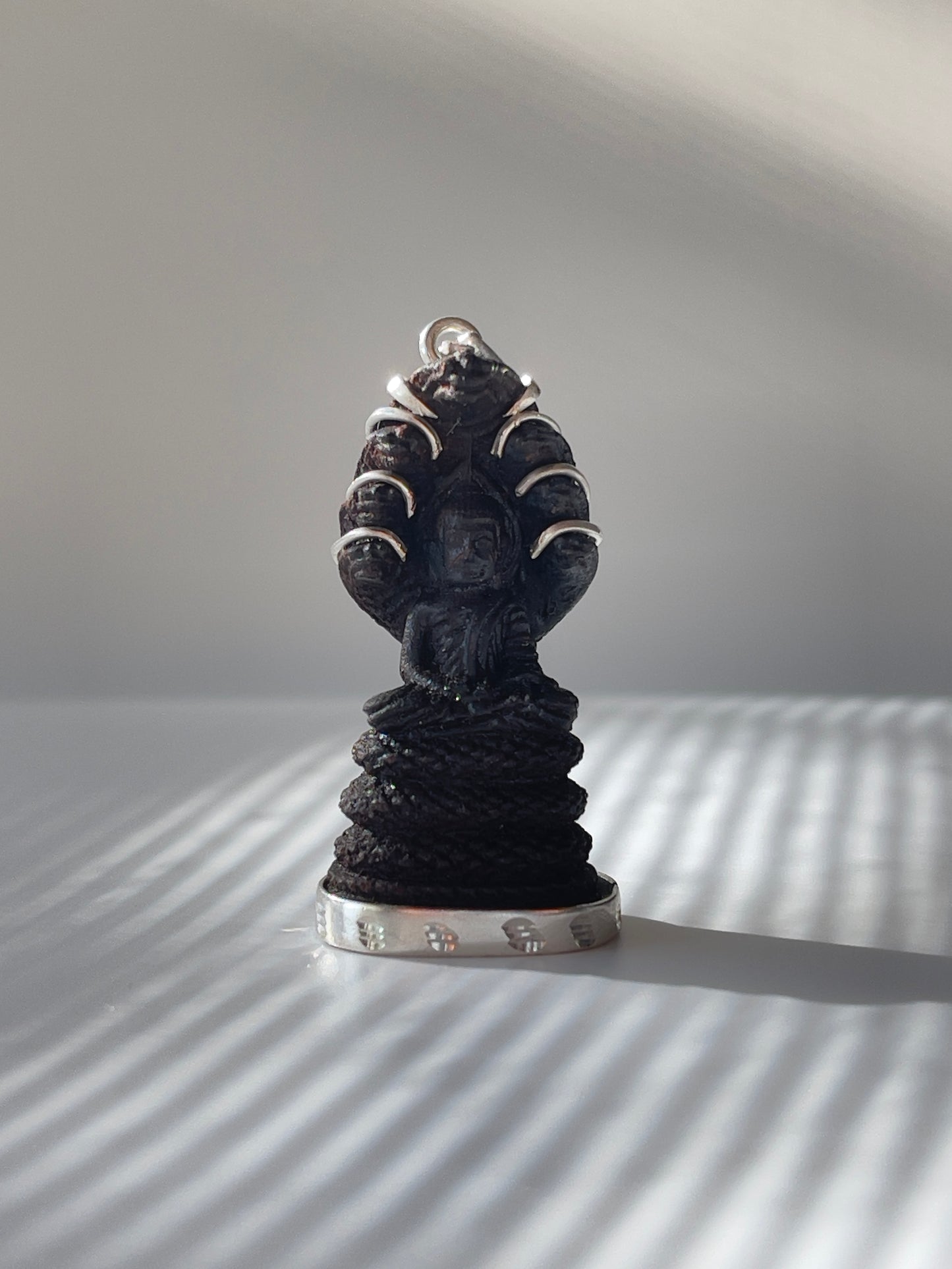 Blackwood Naga Buddha Pendant in Silver #174