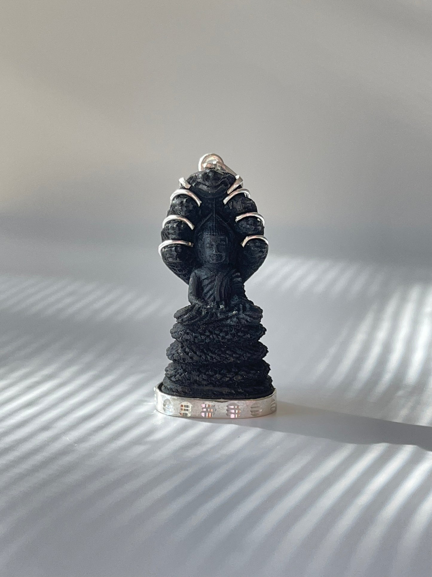 Blackwood Naga Buddha Pendant in Silver #175