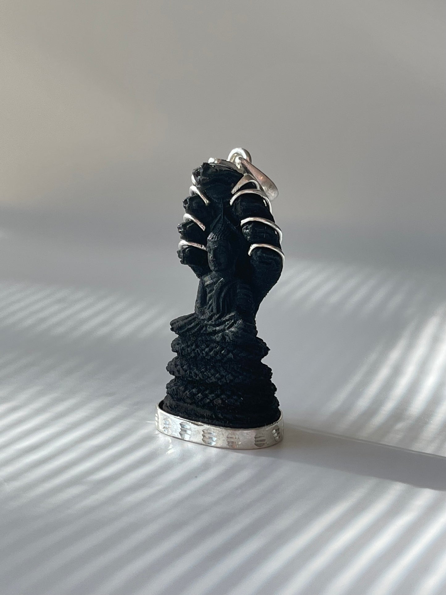 Blackwood Naga Buddha Pendant in Silver #175