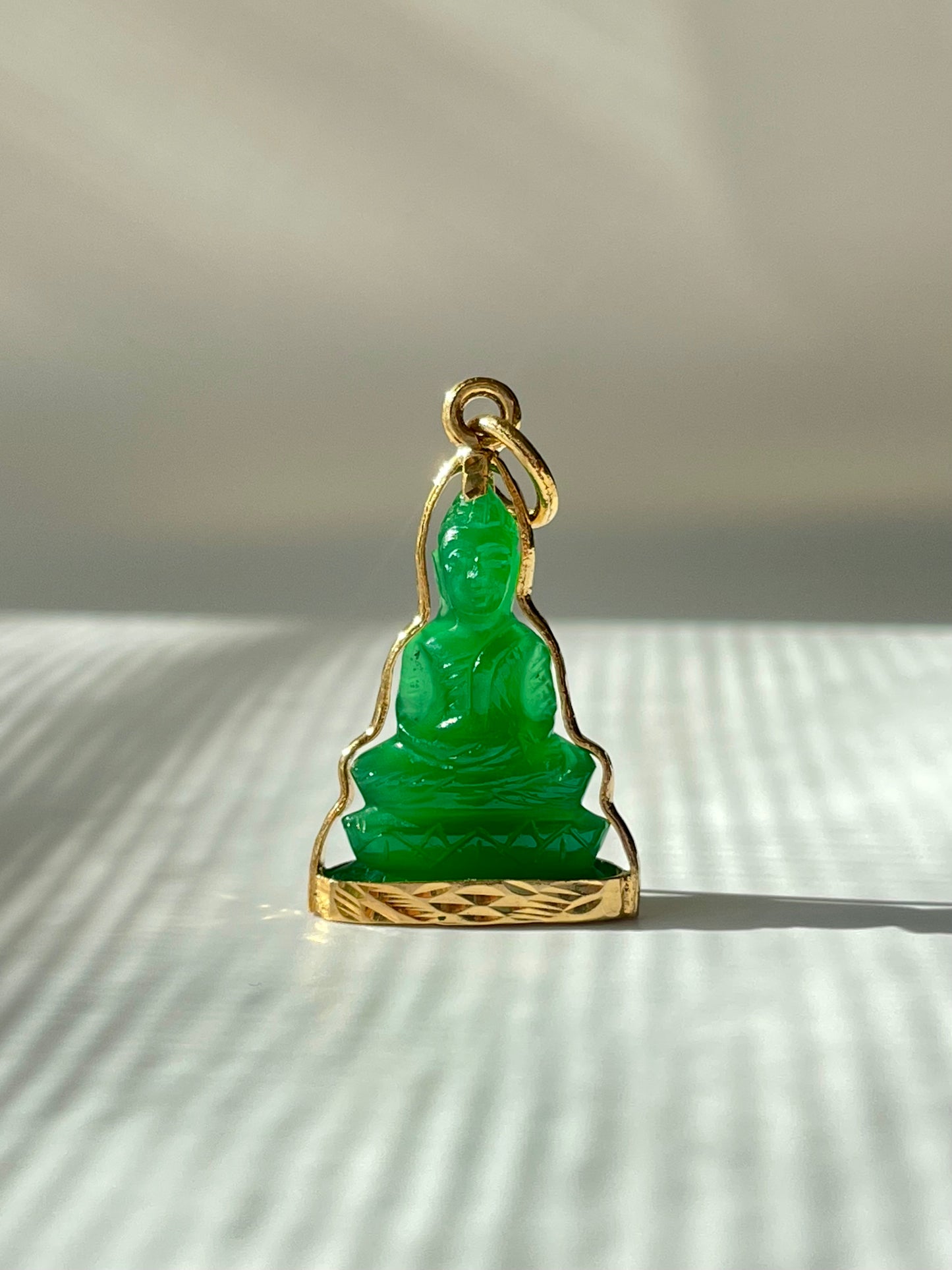 Gold Plated Green Buddha #205