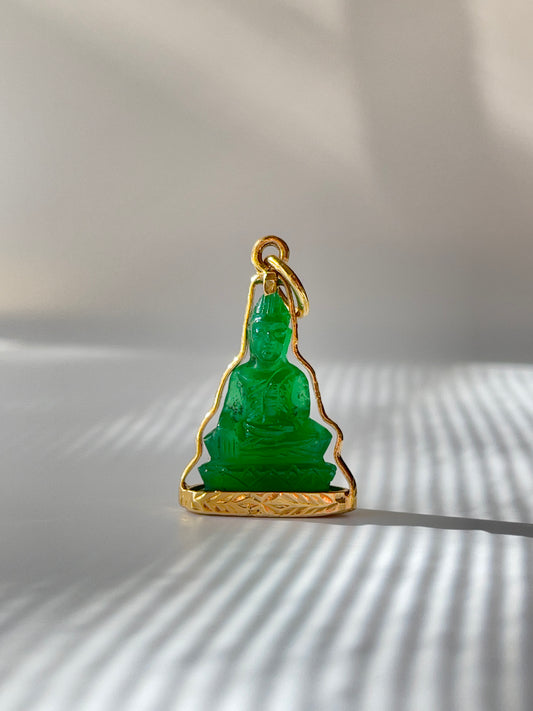 Gold Plated Green Buddha #206