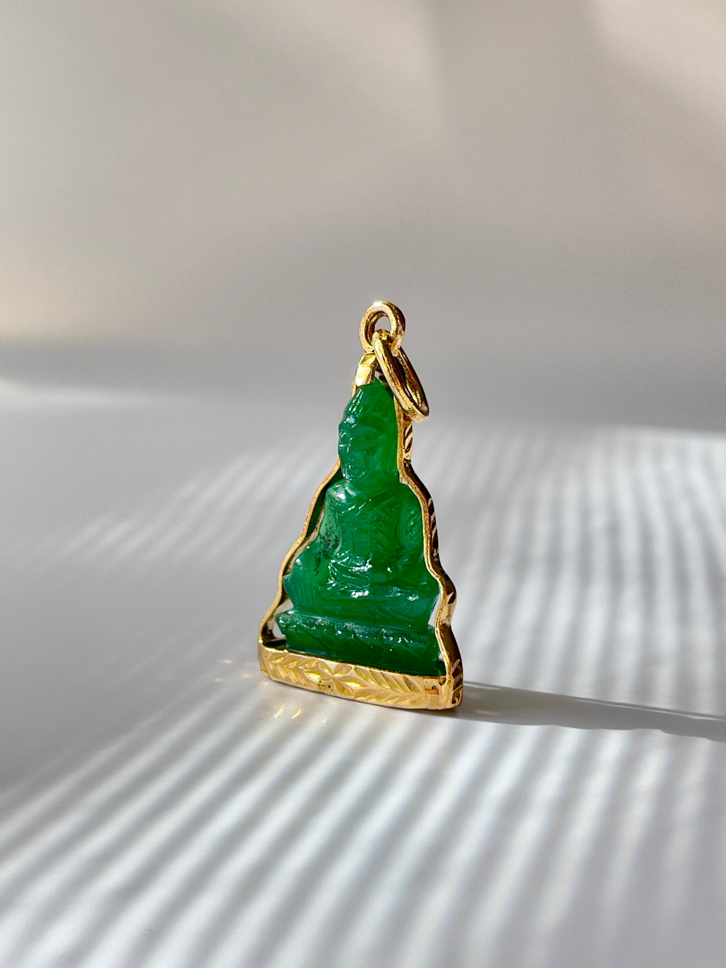 Gold Plated Green Buddha #206